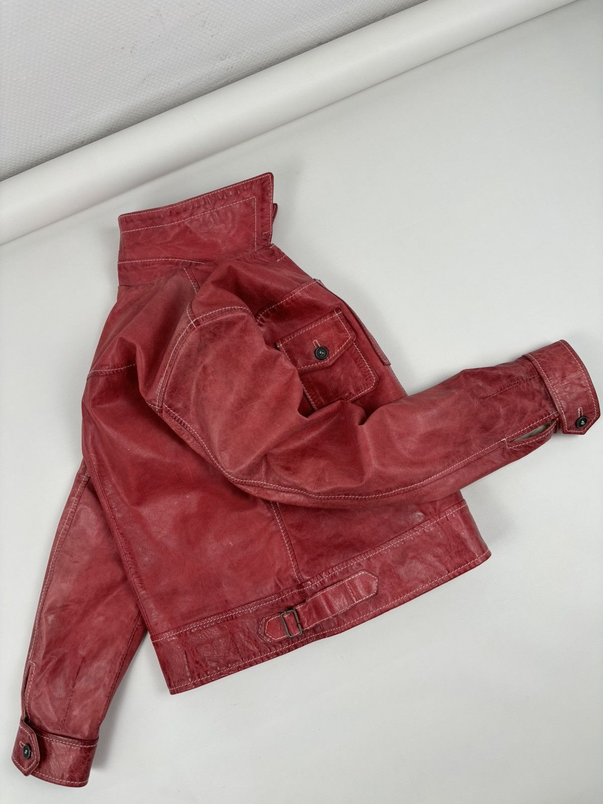 Belstaff RARE VTG BELSTAFF 'The Aviator' Leather Red Jacket Biker Coat Flight Bomber 42 Size M / US 6-8 / IT 42-44 - 7 Thumbnail
