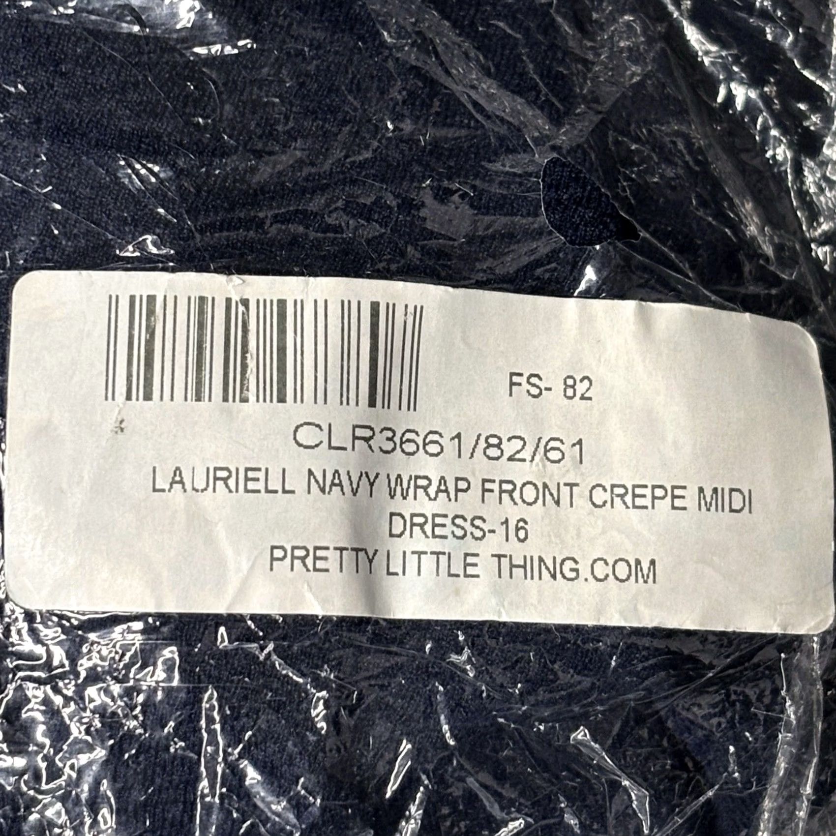 PrettyLittleThing Pretty Little Thing Dress UK 16 Navy Lauriell Wrap Front Crepe Midi New With Tag Size XXL / US 16-18 / IT 52-54 - 8 Thumbnail
