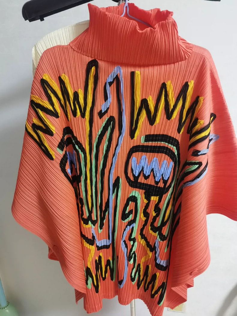 Issey Miyake Issey Miyake size:one size Orange patchwork cape Size S / US 4 / IT 40 - 1 Thumbnail