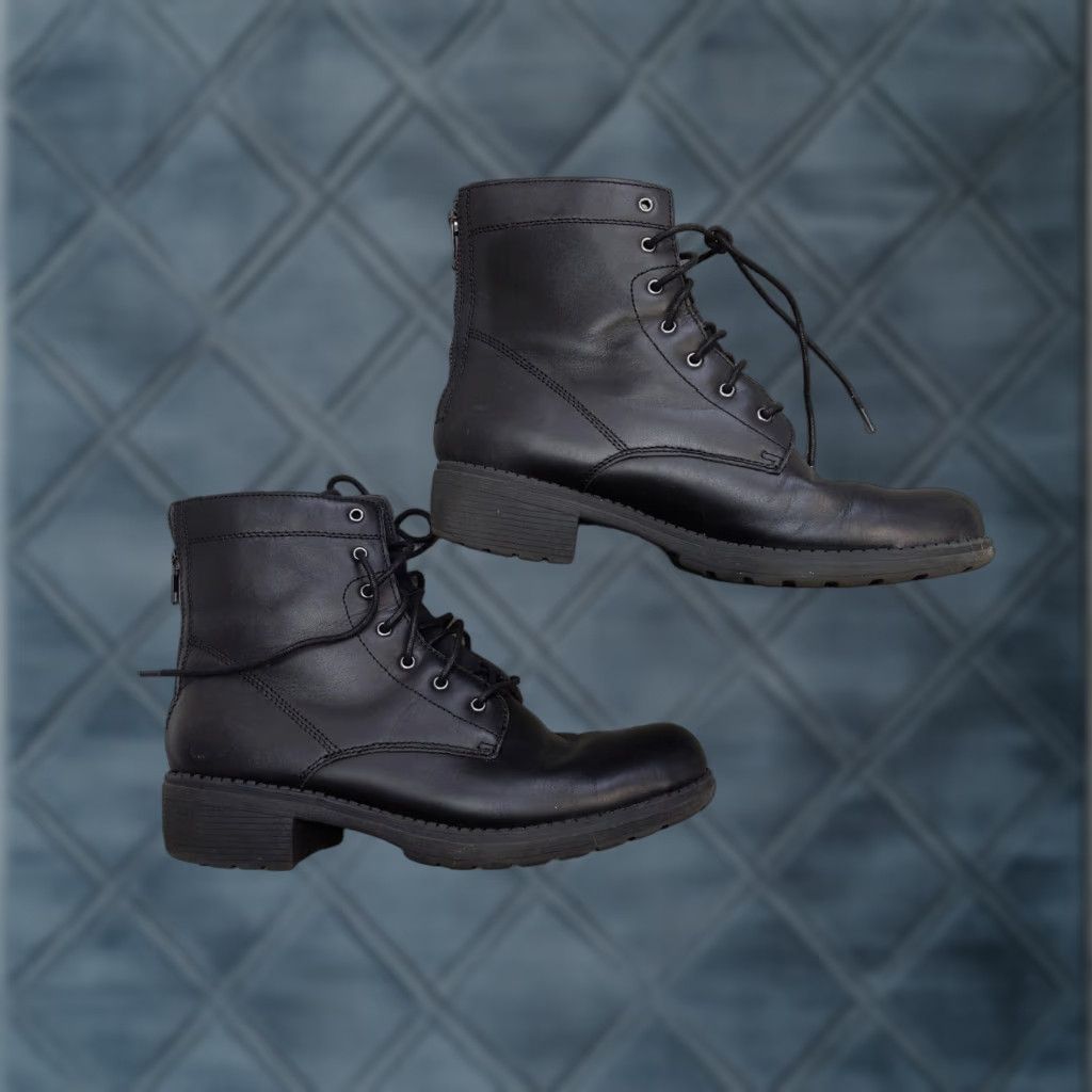 Eastland Eastland Blair Boots Womens 11 43.5 Black Leather Ankle Combat Zip Lace Up Size US 11 / IT 41 - 1 Thumbnail