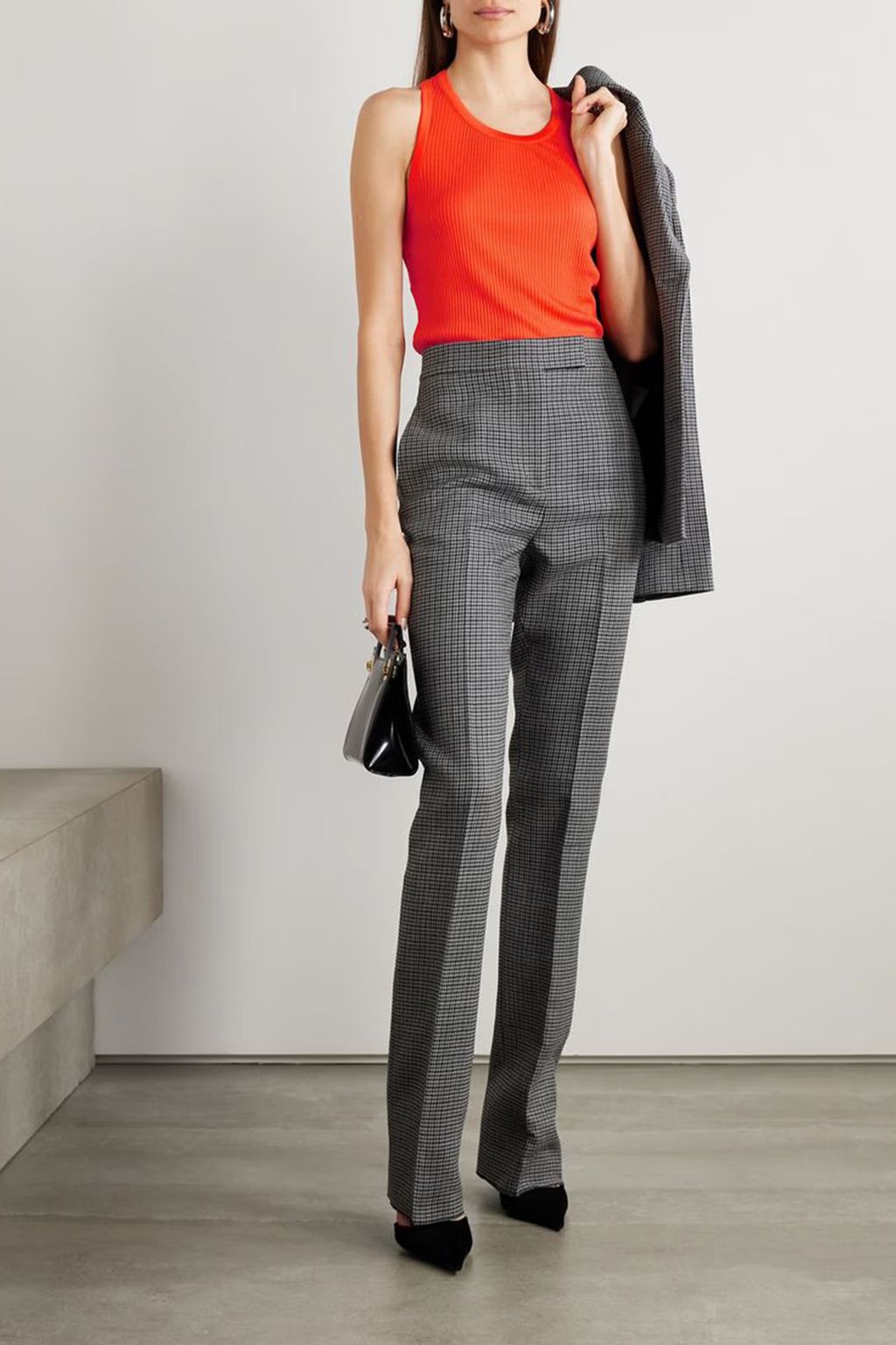 Salvatore Ferragamo o1s1rm0924 Ribbed Jersey Tank Top in Orange Size S / US 4 / IT 40 - 2 Thumbnail