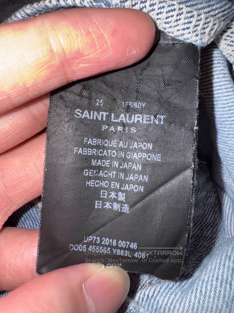 Saint Laurent Paris Saint Laurent Paris Light Blue Frayed Slashed Flared Jeans Size 25" / US 0 / IT 36 - 7 Thumbnail