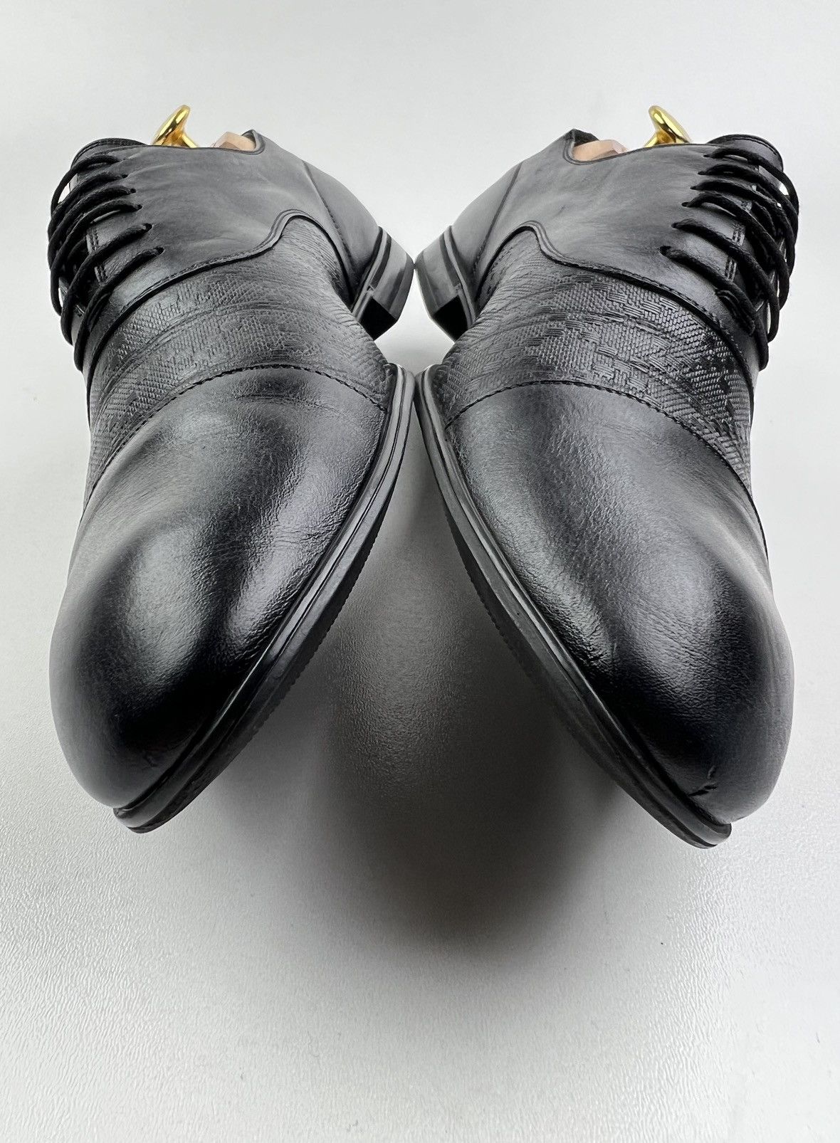 Gucci GUCCI Oxfords Leather Shoes Diamond Embossing Black Men’s Size US 9 / EU 42 - 5 Thumbnail