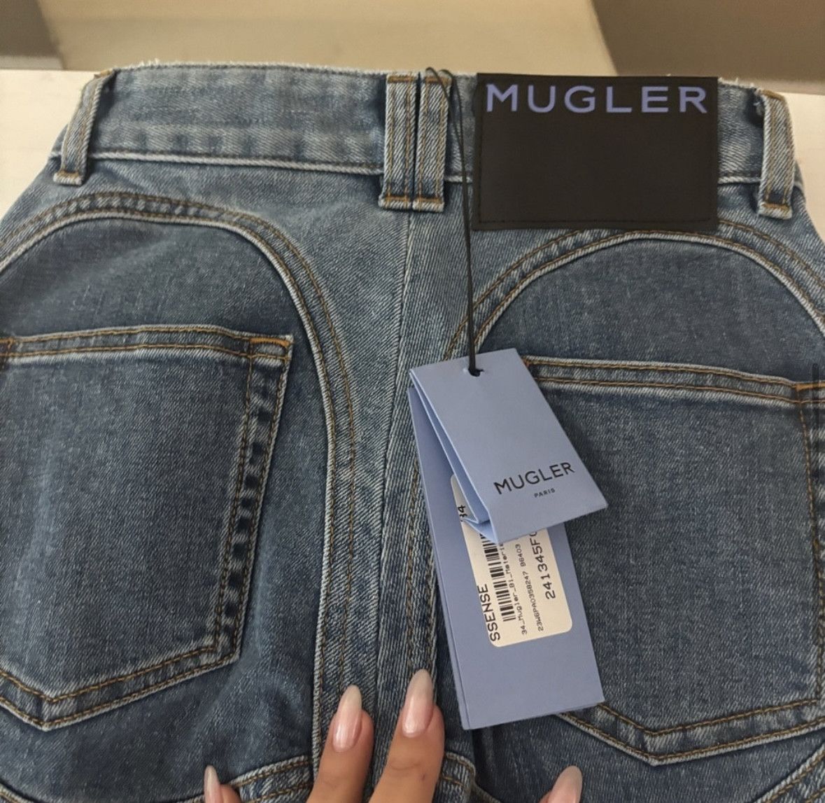 Mugler Mugler Bi Color Spiral Jeans Size 24" / US 00 / IT 34 - 2 Thumbnail