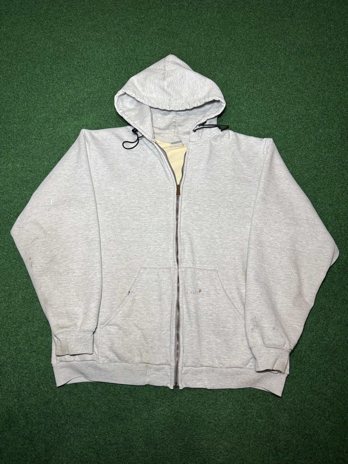 Carhartt Vintage 90s Carhartt Thermal Lined XL Gray Full Zip Hoodie Size US XL / EU 56 / 4 - 1 Thumbnail