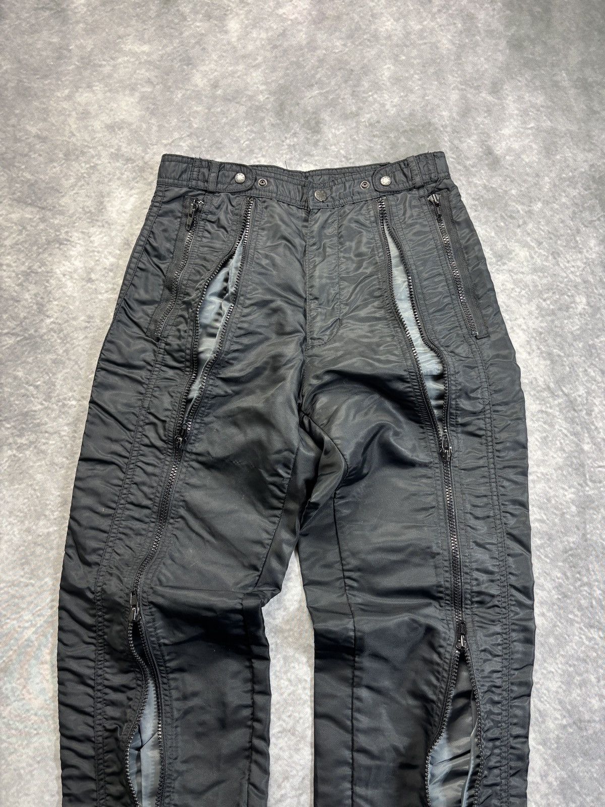 Bugle Boy × Vintage 1990s Bugle Boy Raver Pants Y2K Vintage Nylon Flight Zipper Size 29" - 4 Thumbnail