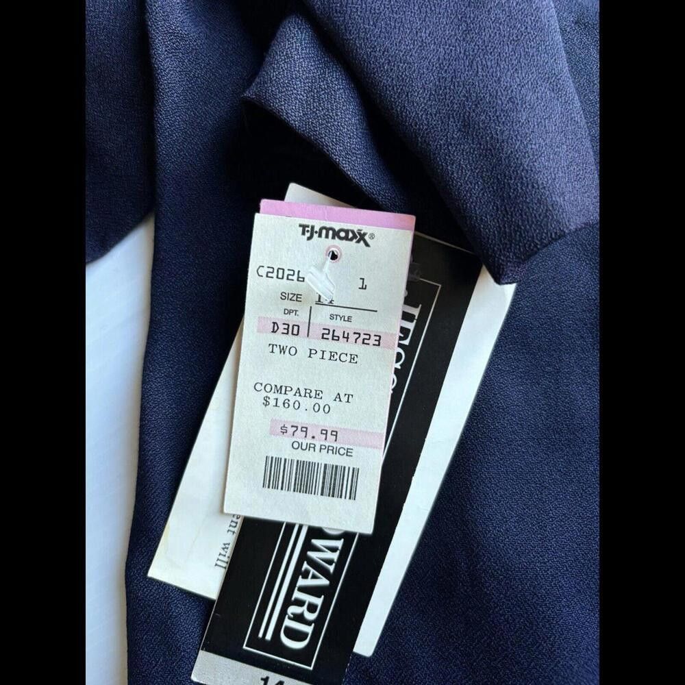 Designer Jessica Howard Blue Vintage 2 Piece Set Pants And Vest Size XL / US 12-14 / IT 48-50 - 4 Thumbnail