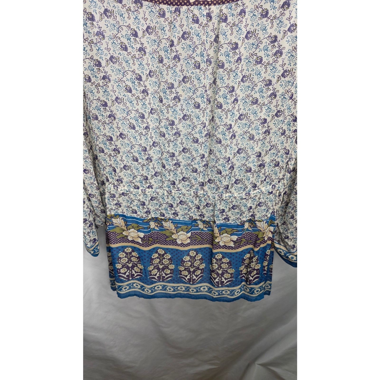 Lucky Brand Lucky Brand Boho Floral Sheer Long Sleeve Blouse Tunic Size XL / US 12-14 / IT 48-50 - 12 Thumbnail
