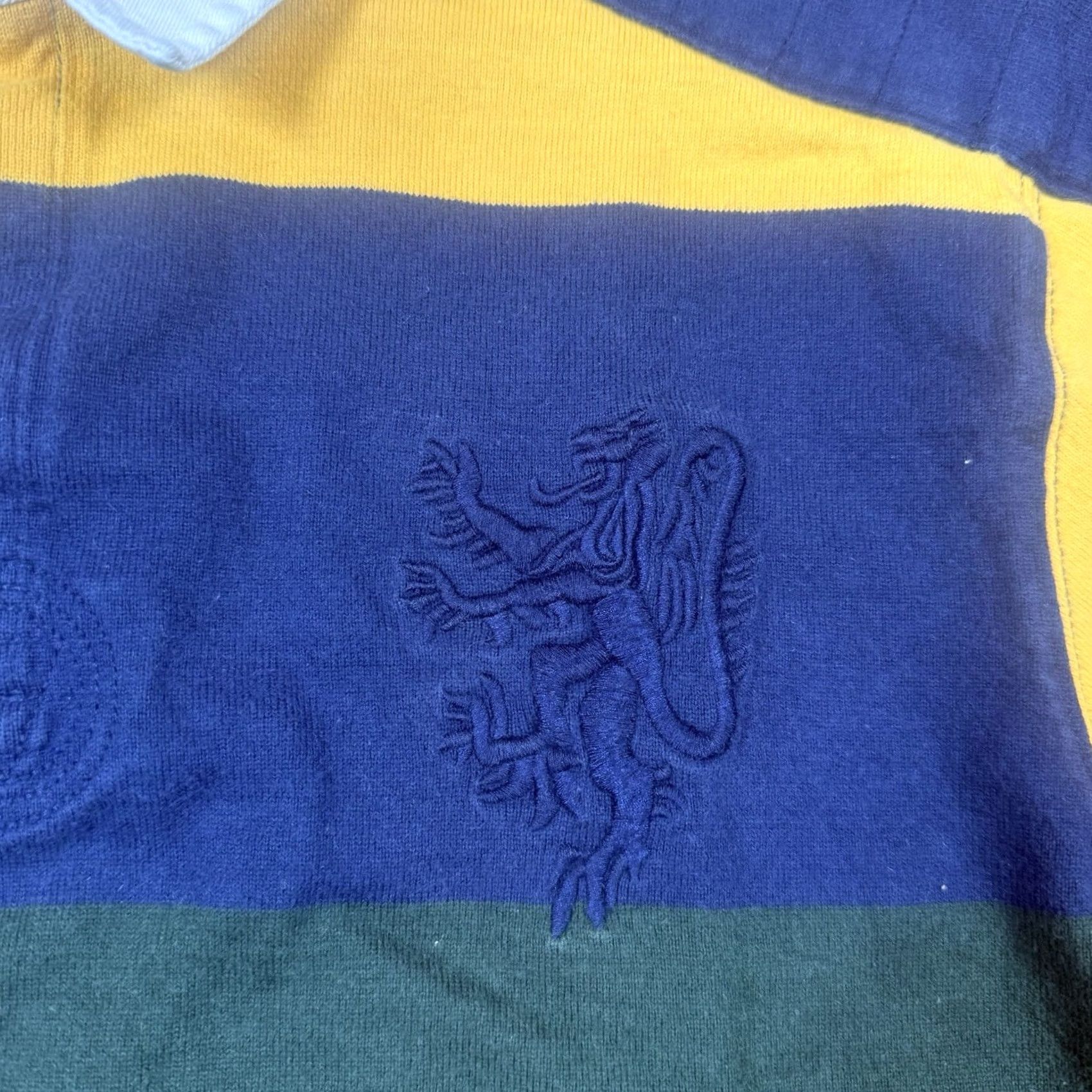 Ralph Lauren VTG Polo Ralph Lauren Rugby Shirt Mens Large Lion Embroidered Stripe Long Sleeve Size US L / EU 52-54 / 3 - 3 Thumbnail