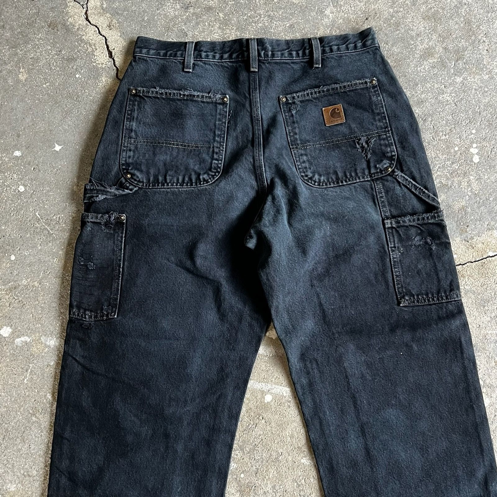 Carhartt × Vintage Carhartt denim black double knee work wear carpenter pants Size US 31 - 6 Thumbnail
