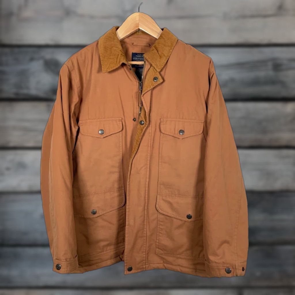 Faded Glory Yes, Workwear Canvas Jacket Men's Medium Brown Flannel Lined Corduroy Trim Insulated Size US M / EU 48-50 / 2 - 1 Thumbnail