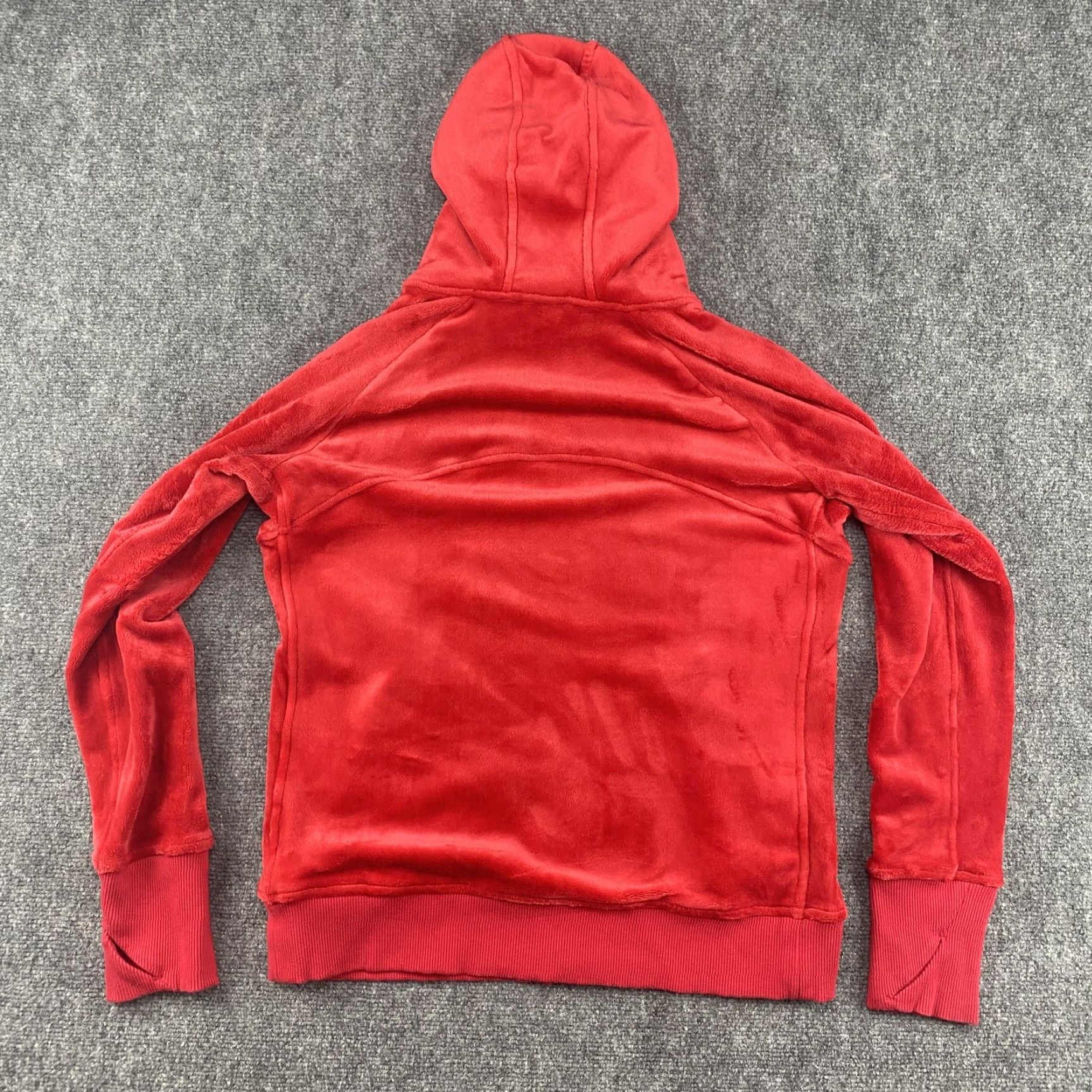 Athleta Athleta Hoodie Womens M Red Full Zip Velour Thumbholes Cozy Size M / US 6-8 / IT 42-44 - 2 Thumbnail
