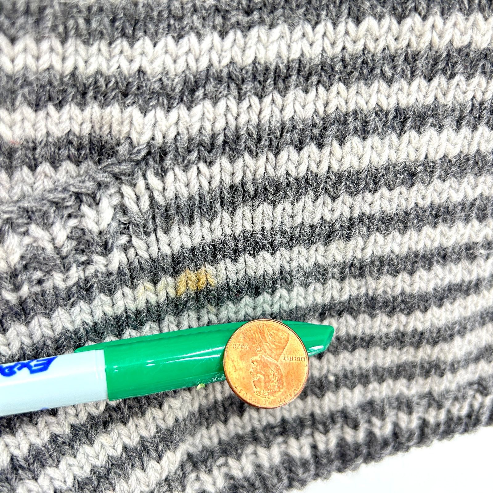 90s Mitsuba Gray Striped 100% Wool Minimalist Sweater