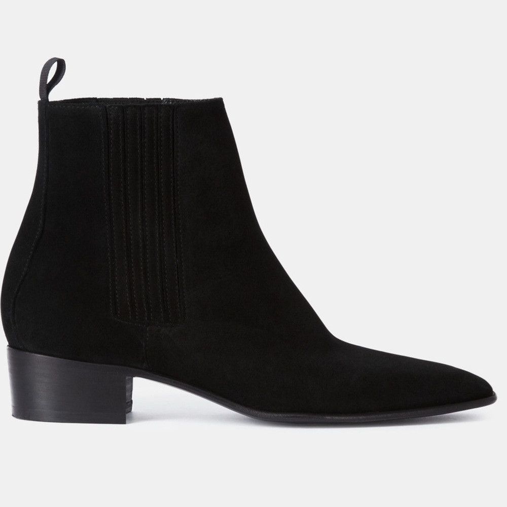 The Kooples The Kooples Suede Heeled Cowboy Chelsea Ankle Boots Black Size US 8 / IT 38 - 2 Thumbnail