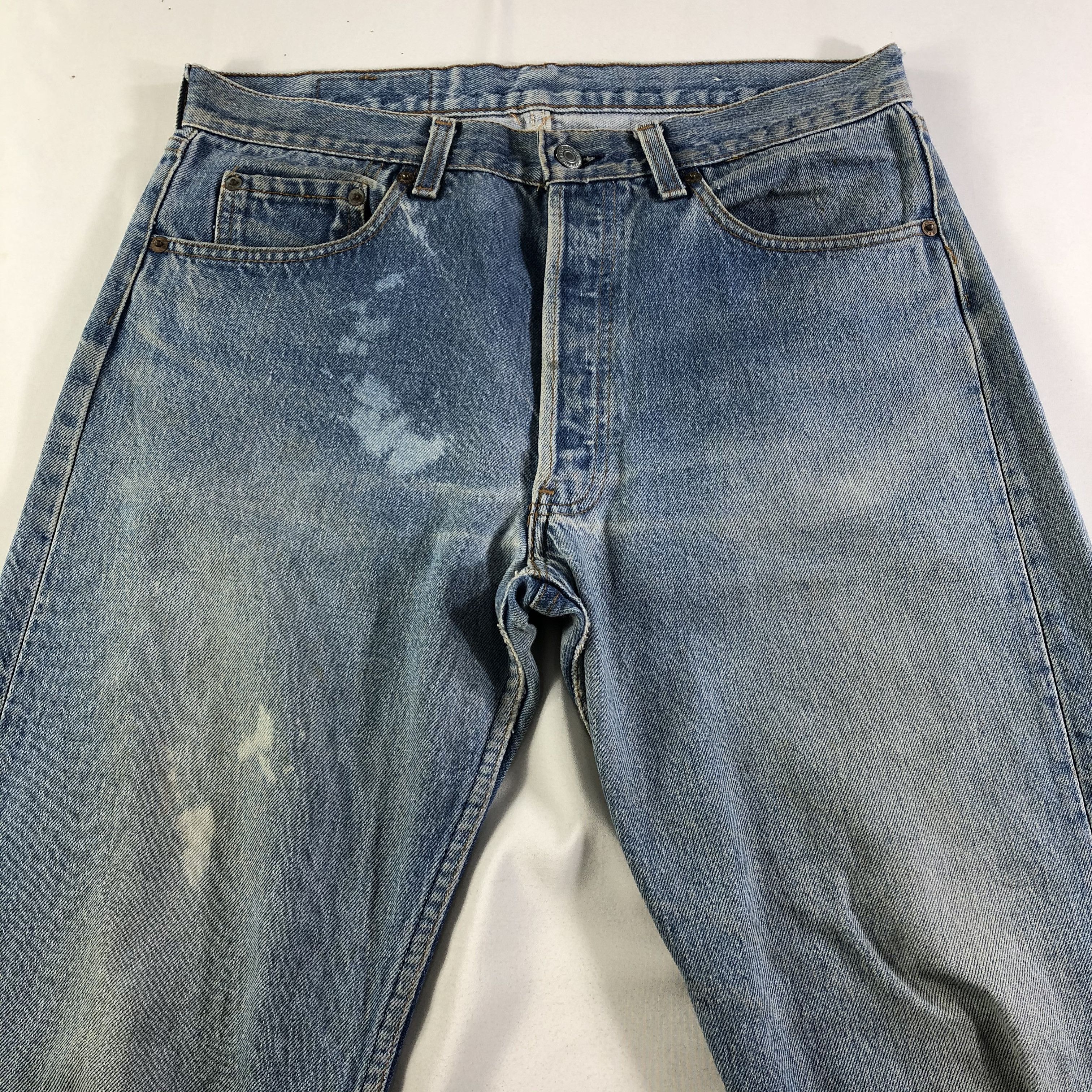 Levi's 80s Vintage Blue Wash Levis 501 Jeans-JM3719 Size US 33 - 3 Thumbnail