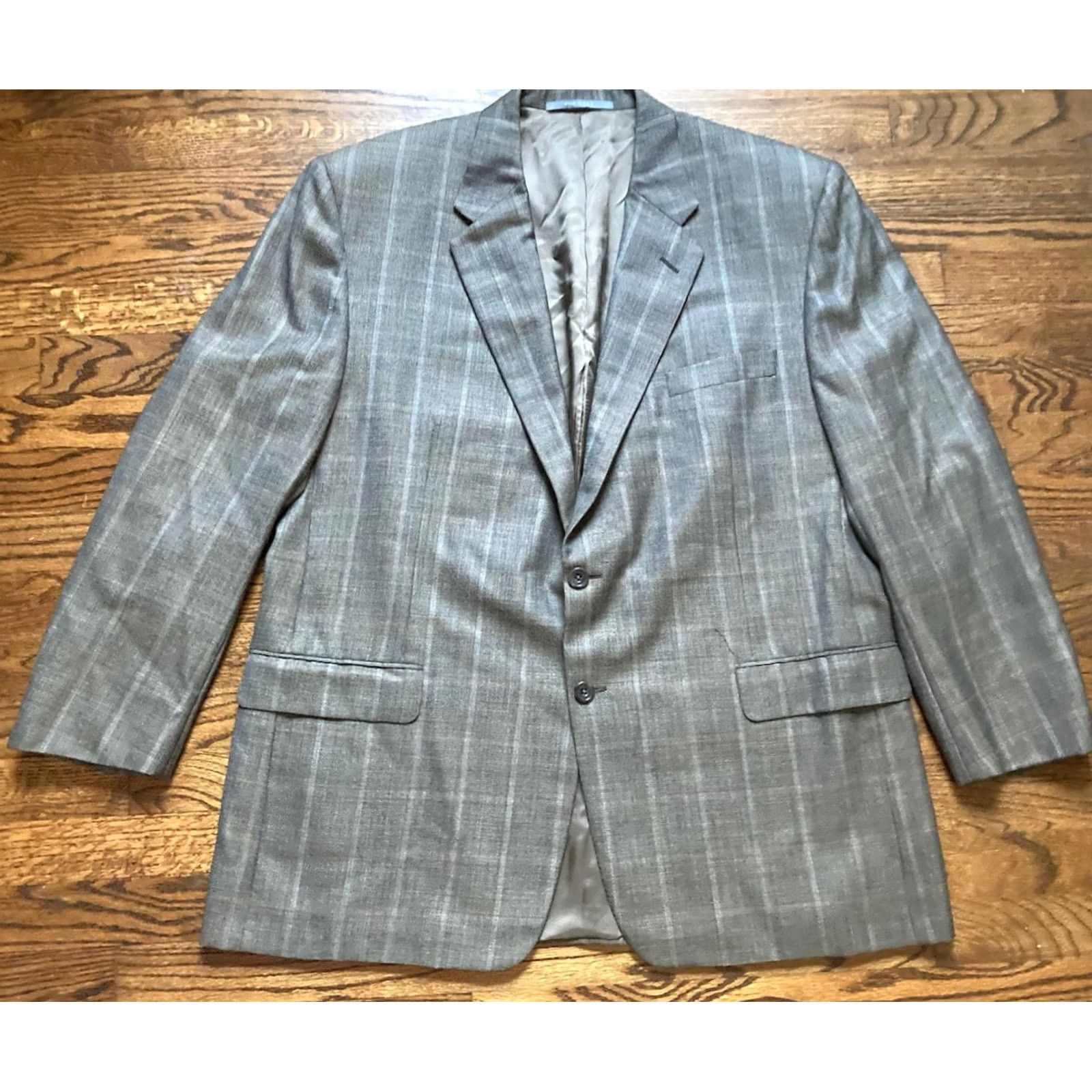 Vintage Hickey Freeman Mens Sport Coat Size 48R Plaid Check 2 Button Jacket Blazer Boys Mens Size 48R - 2 Thumbnail