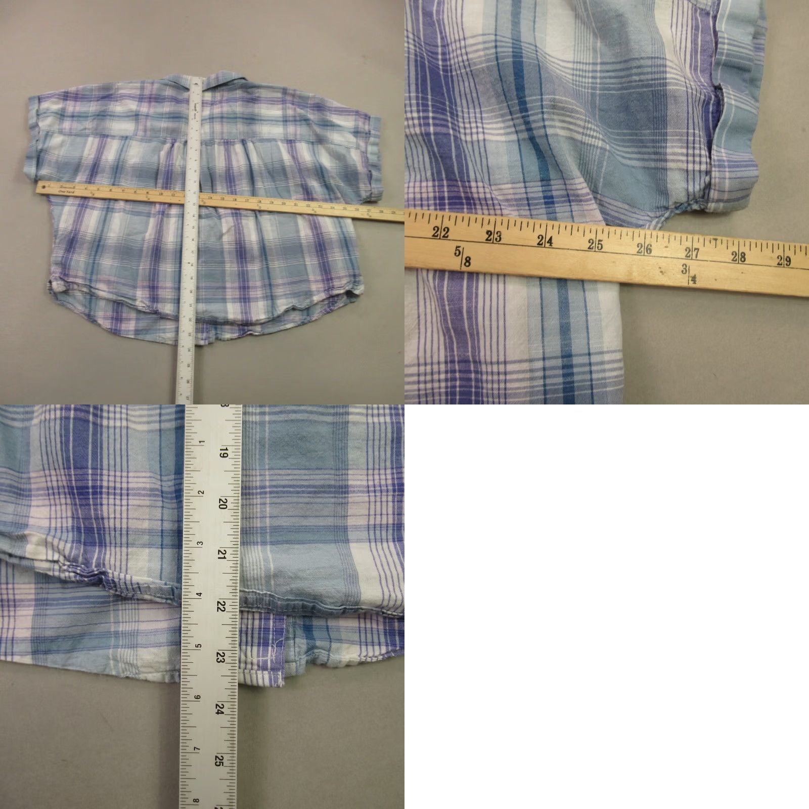 Lucky Brand Lucky Brand Womens XL Shirt Short Sleeve Button Front Lightweight Top Pocket Blue Size XL / US 12-14 / IT 48-50 - 8 Thumbnail