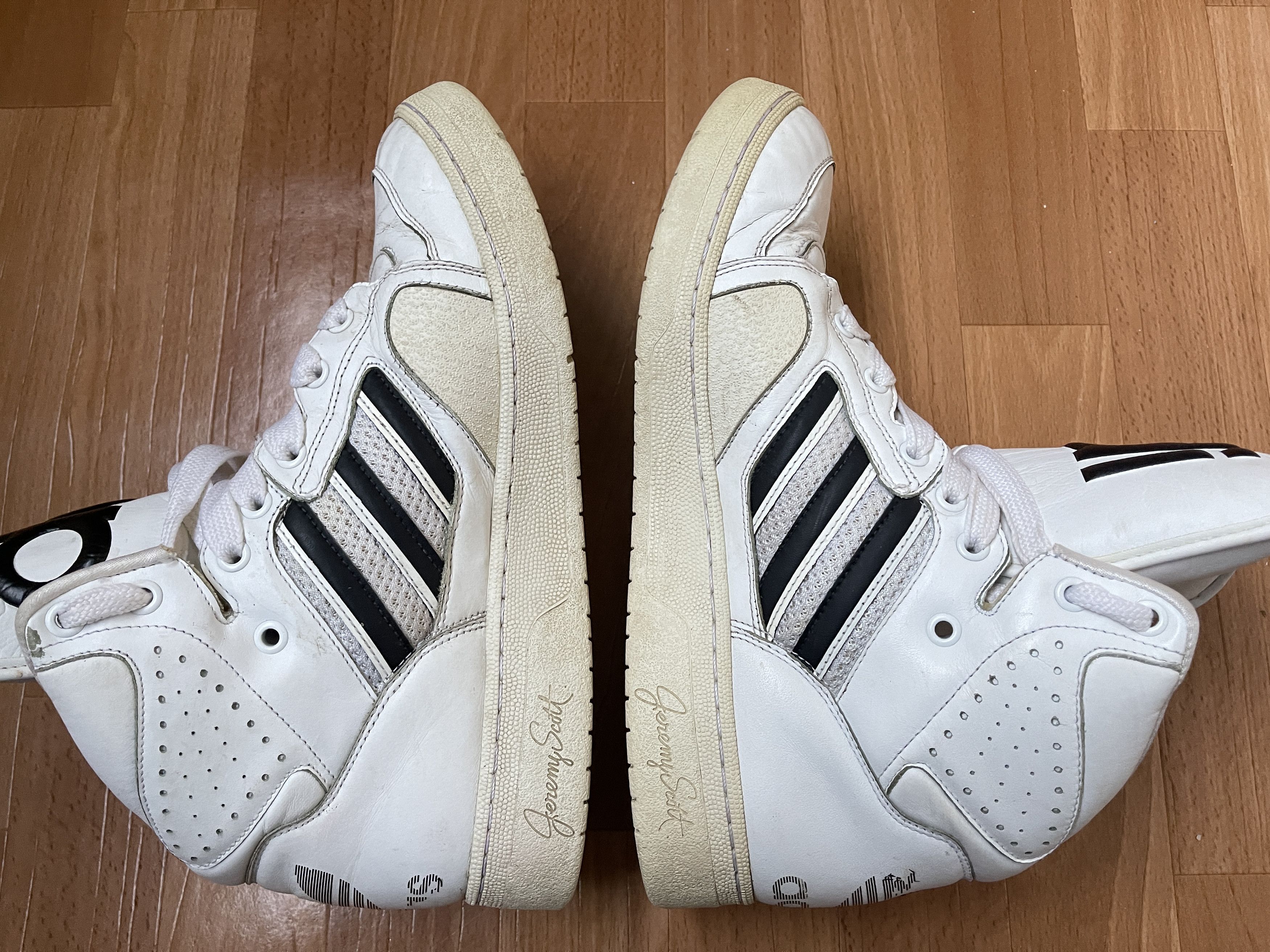 Adidas × Jeremy Scott Adidas sneakers, Jeremy Scott Instinct, Hi Top shoes, V24529 Size US 11.5 / EU 44-45 - 13 Thumbnail