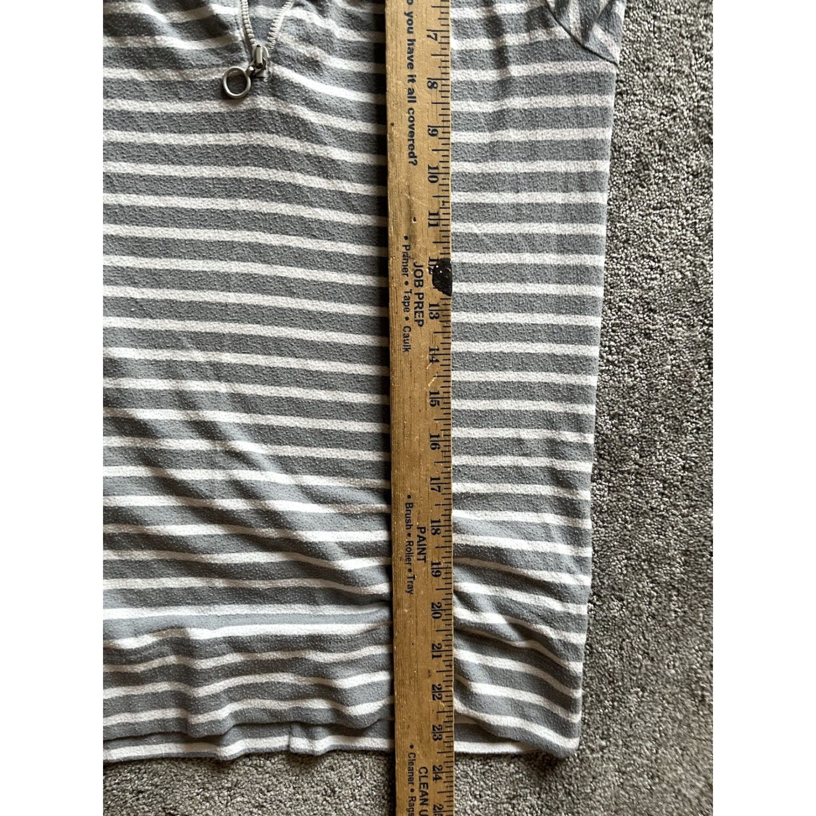 Vintage AERIE Sweater Women Size M Gray Striped Knit 1/4 Zip Mock Neck Stretch Zipper Preppy Size M / US 6-8 / IT 42-44 - 5 Thumbnail