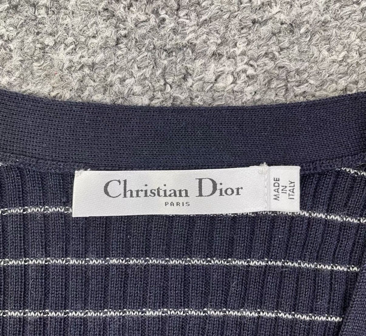 Dior Dior Fine Stripe Bee Embroidered Knit Cardigan K12 Size XS / US 0-2 / IT 36-38 - 3 Thumbnail