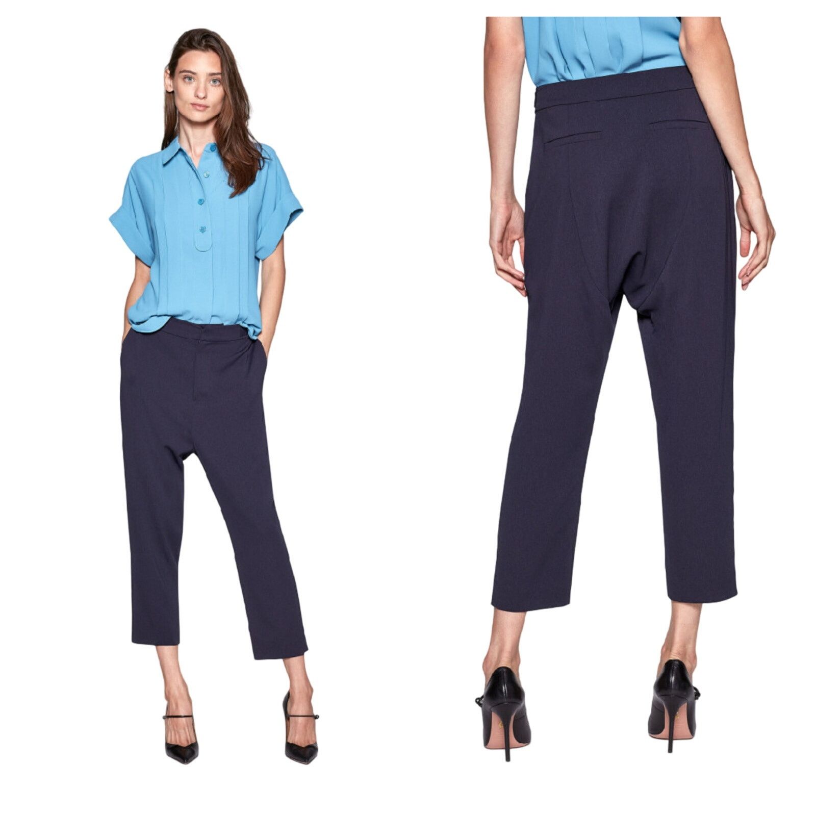 Equipment EQUIPMENT Femme Charlyne Trouser Pants Eclipse Navy Size 25" / US 0 / IT 36 - 4 Thumbnail