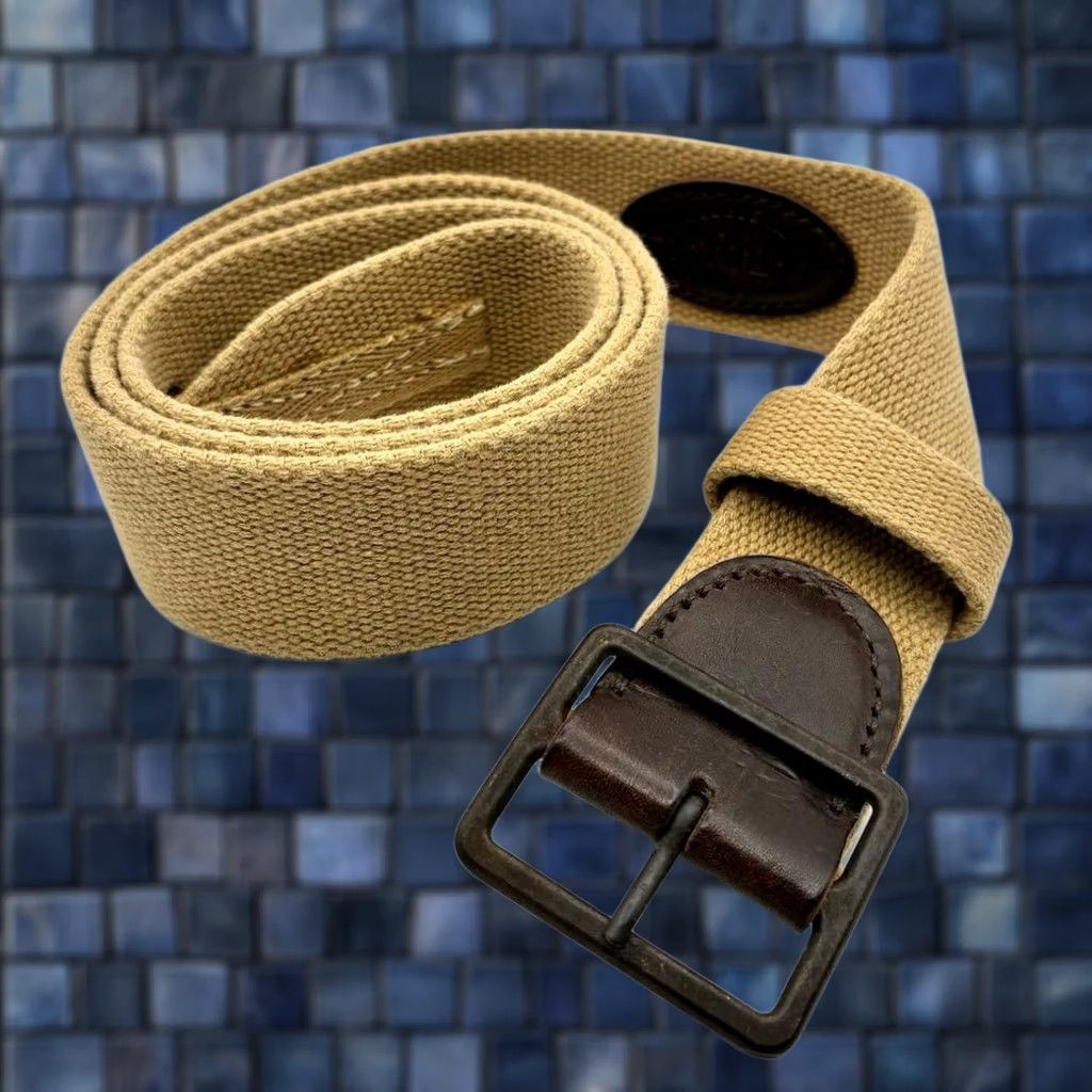 Ralph Lauren RRL Ralph Lauren Military Canvas Belt Khaki Brown Logo Excellent Condition Men 36 Leather Canvas Belt Military/Webbed Brown Color Belt Size 36 - 1 Thumbnail