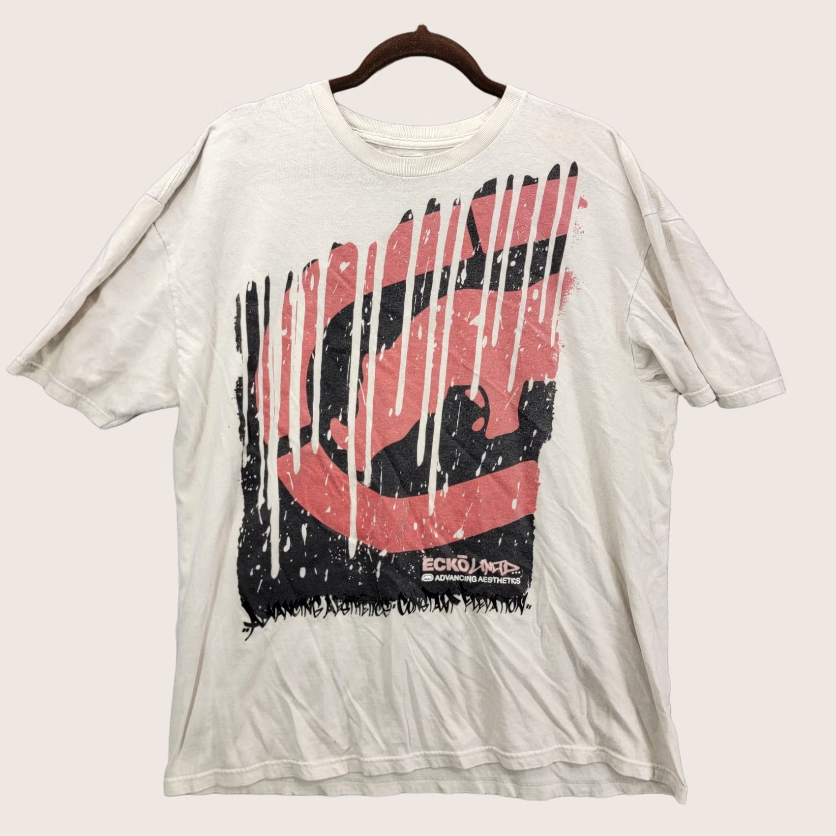 Ecko Unltd. Ecko Unltd Shirt Adult XL White Short Sleeve Crew Neck Distressed Vintage Men Tee Size US XL / EU 56 / 4 - 1 Thumbnail
