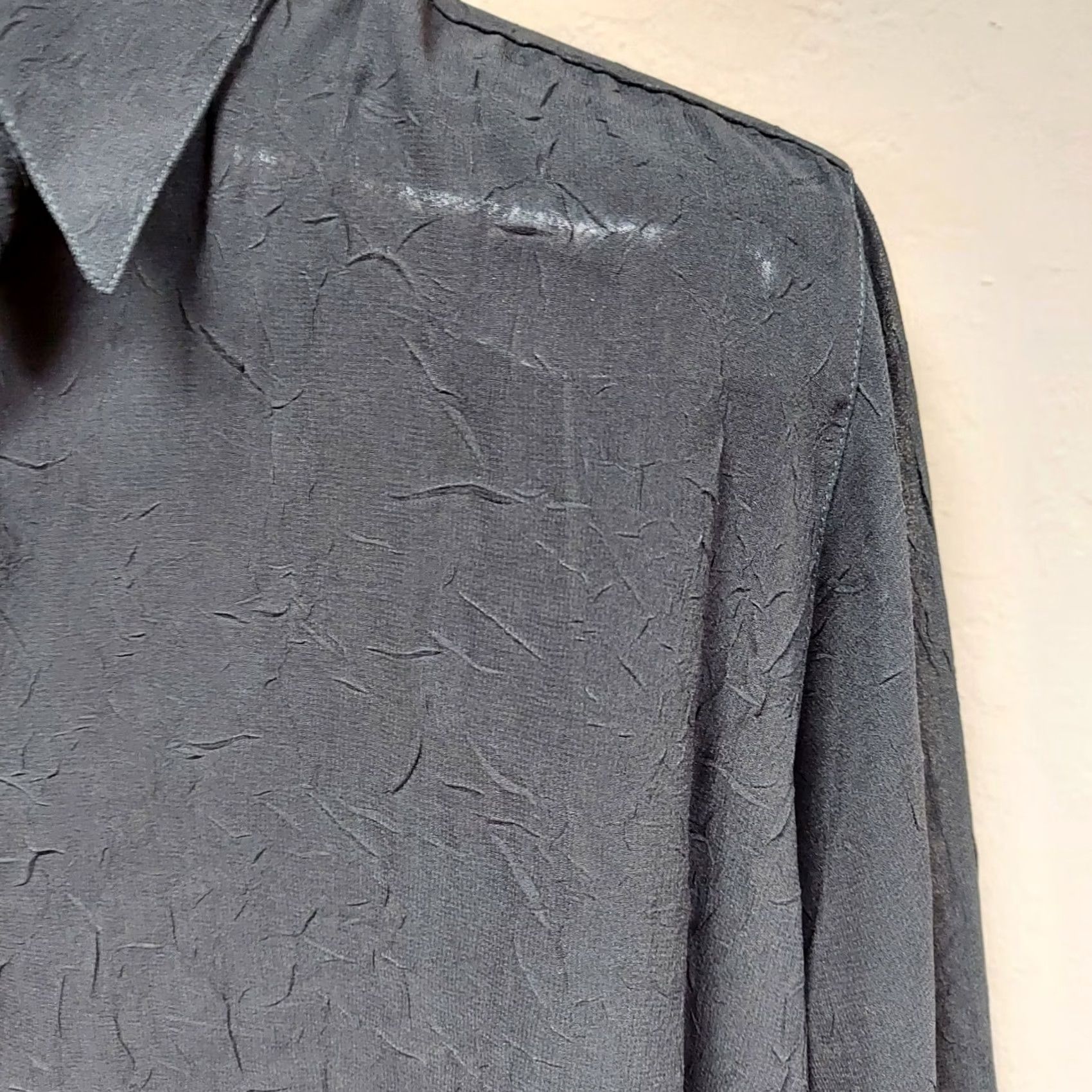 Sisley Sisley Relaxed Elegance Made in Italy Button Up Long Sleeve Sheer Blouse Sz 48 Black Size XL / US 12-14 / IT 48-50 - 2 Thumbnail
