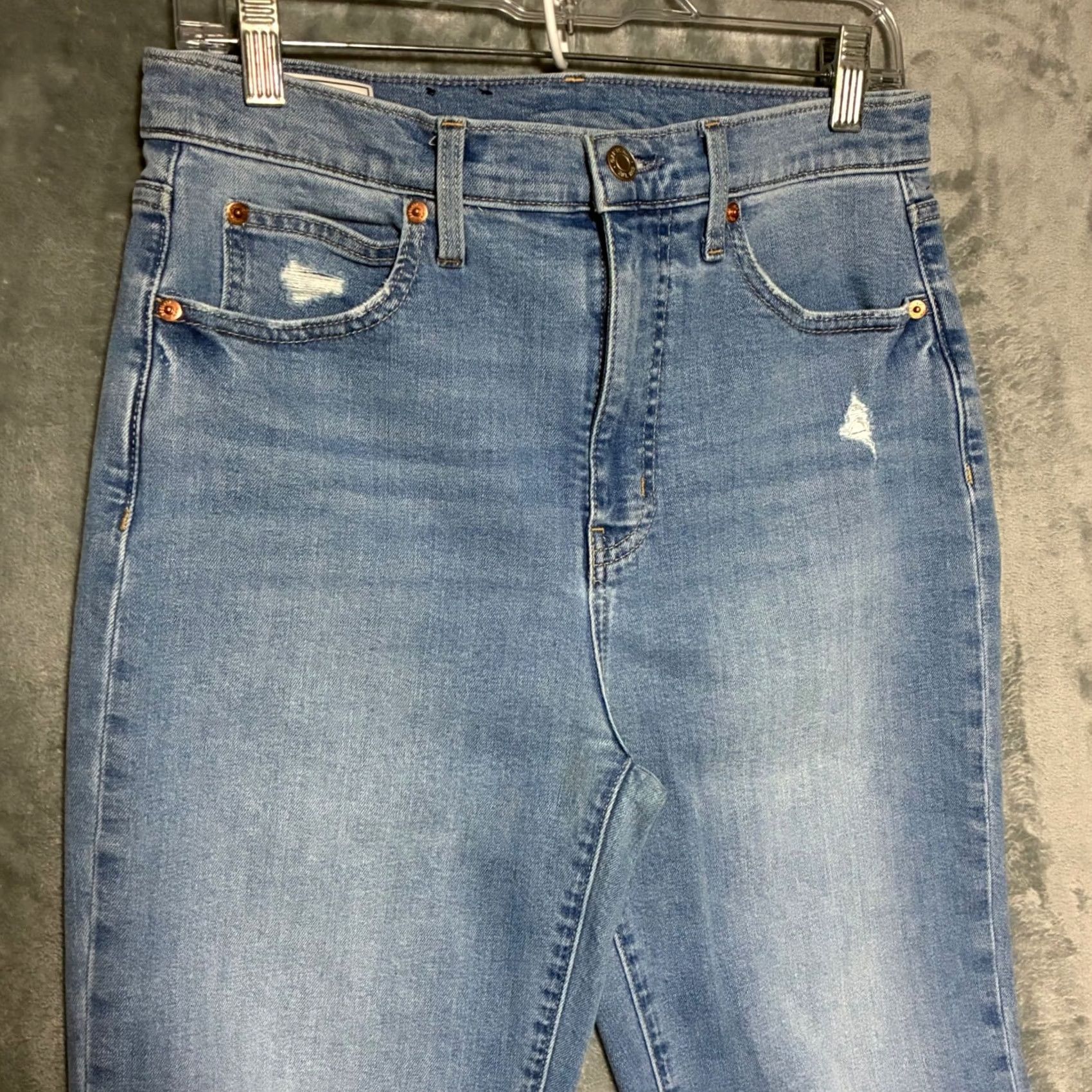 Gap VINTAGE? GAP Kick Fit High Rise Distressed Light Wash Denim Crop Jeans Women's 29/8T Tall Size 30" / US 8 / IT 44 - 3 Thumbnail