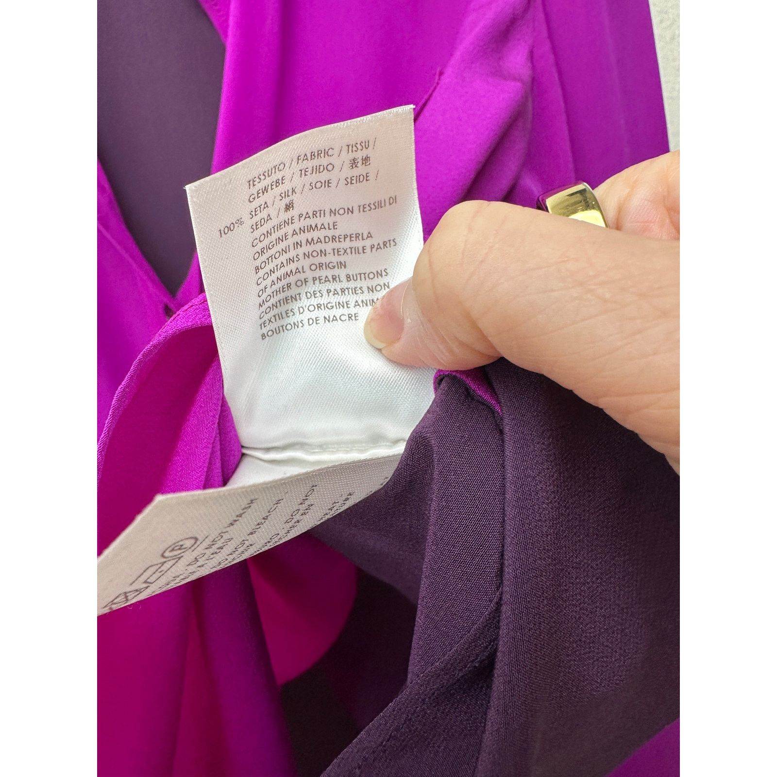 Stella McCartney Stella McCartney Blouse Purple Women US10 100% Silk Size L / US 10 / IT 46 - 8 Thumbnail