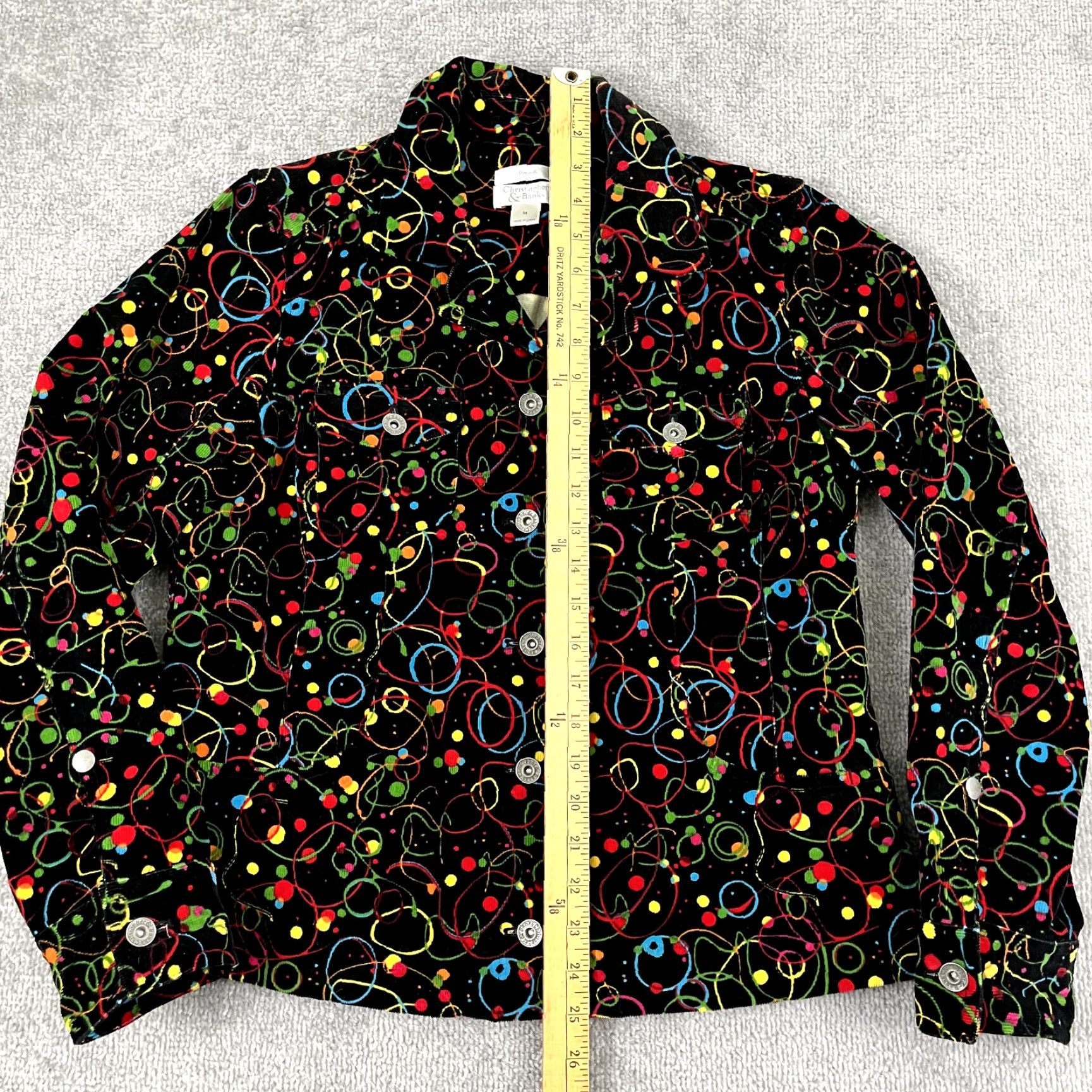 Vintage Christopher & Banks Jacket Women Medium Black Splatter Nostalgic Whimsical Retro Size M / US 6-8 / IT 42-44 - 5 Thumbnail