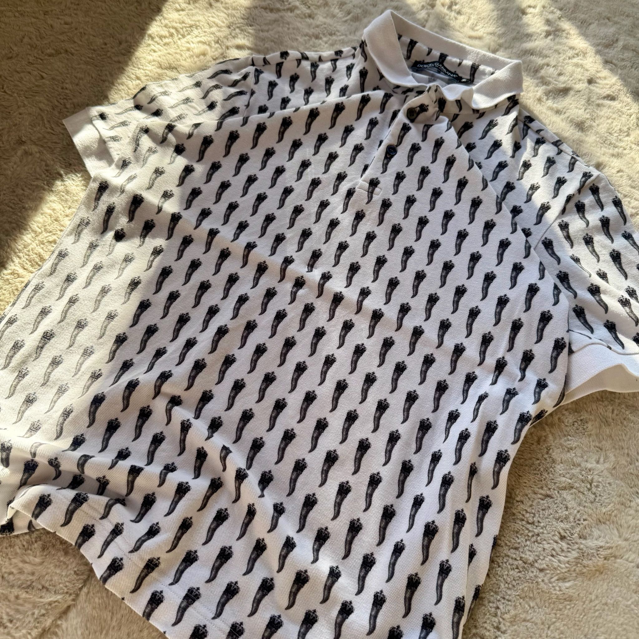 Dolce & Gabbana Dolce & Gabbana Figure Print Polo – Size 50 (M) Size US M / EU 48-50 / 2 - 2 Thumbnail