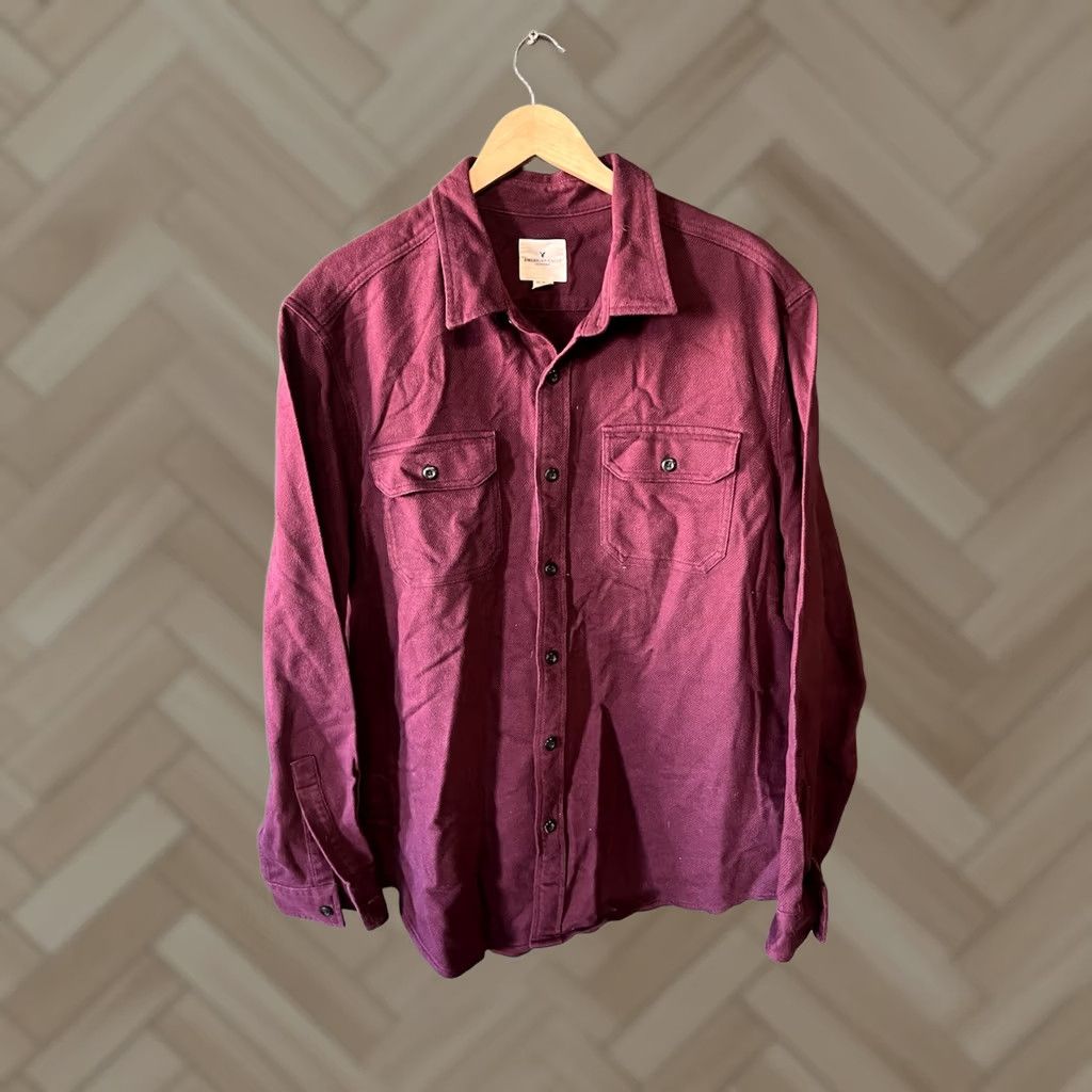 American Eagle Outfitters American Eagle Outfitters Mens Button-Up Shirt Long Sleeve Red 2XL Double Pocket Size US XXL / EU 58 / 5 - 1 Thumbnail