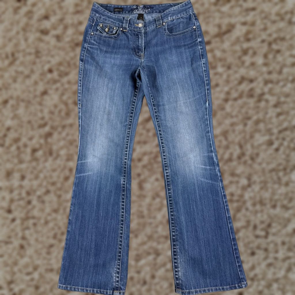 Denime Premium Denim Jeans Women 8 Blue Bootcut Mid Rise 28x31 Distressed 5-Pocket Cotton Jeans XS? Size 30" / US 8 / IT 44 - 1 Thumbnail