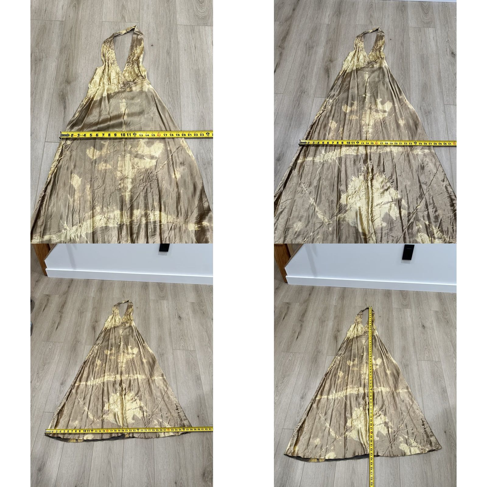 Vintage VINTAGE Momo Falana Dress Women's Long Sleeveless Hand Dyed Rayon Gold "Empire" Small Size S / US 4 / IT 40 - 9 Thumbnail