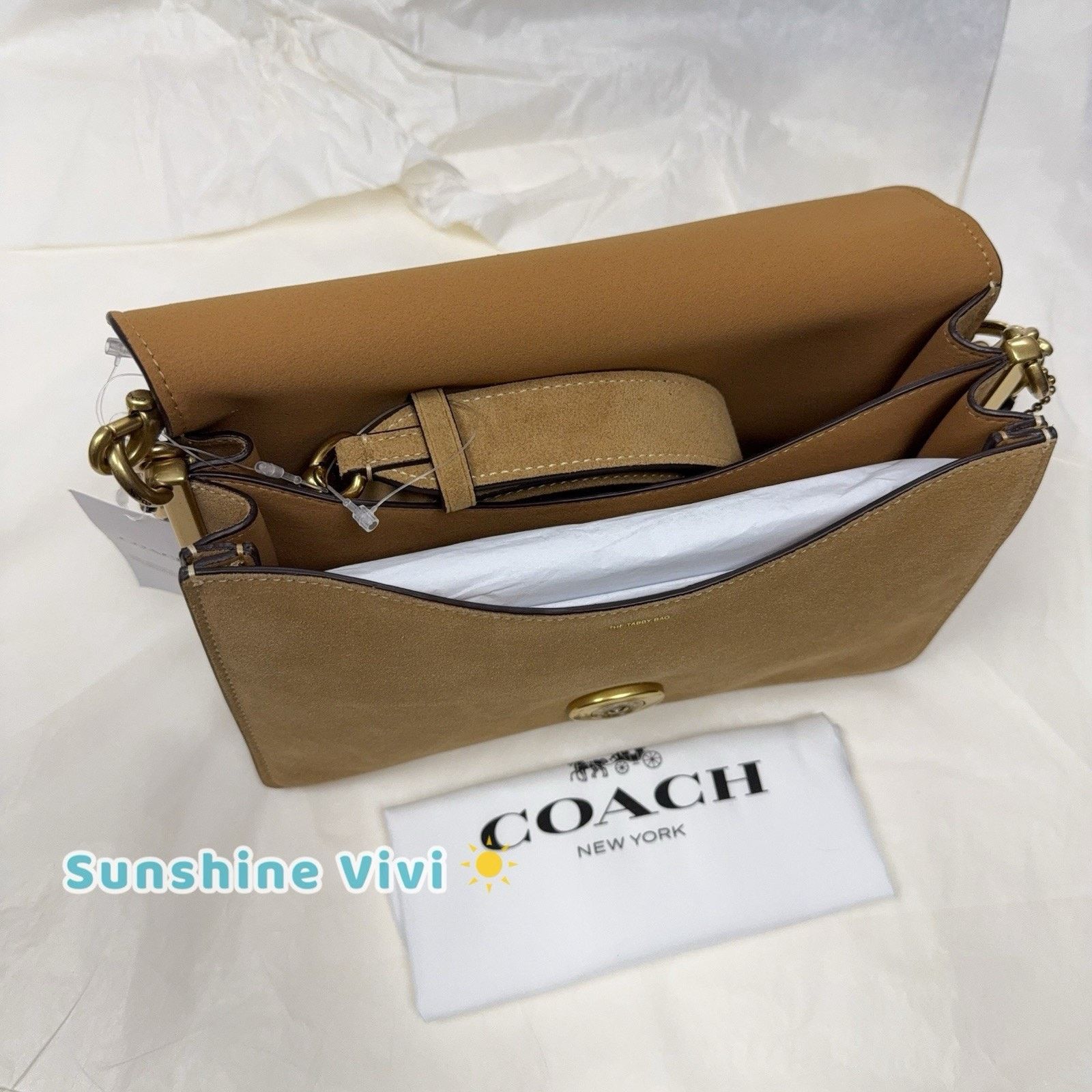 Coach NWT Coach Chain Tabby Shoulder/Hand Suede Chain Sand CAN13 Size ONE SIZE - 13 Thumbnail