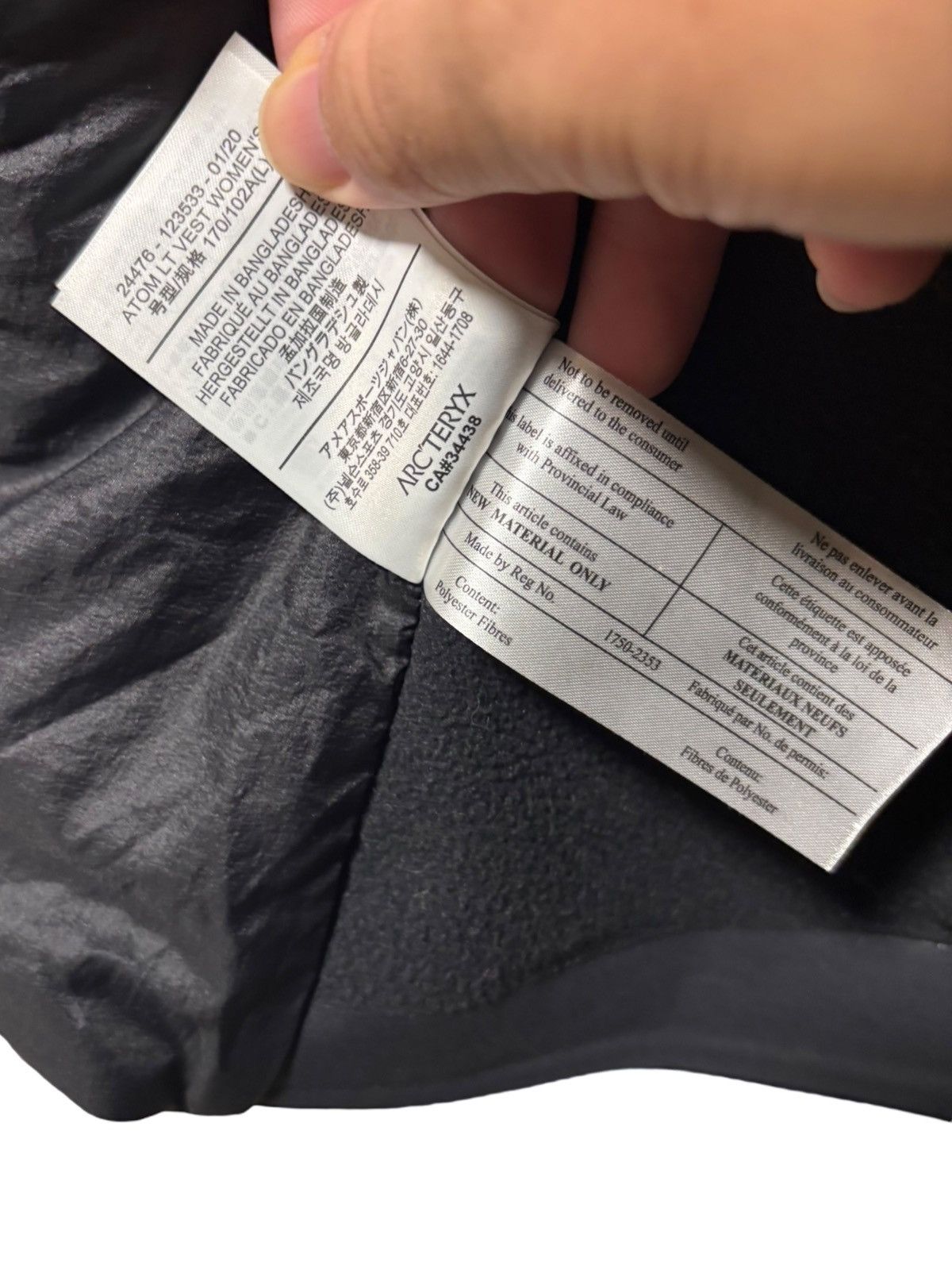 ARC'TERYX ATOM LT Insulated Vest Full Zip Size Large