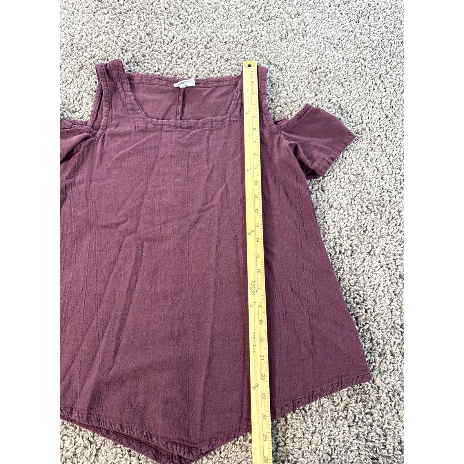 Vintage Oh My Gauze! Tank Women's Sleeveless Square Neck Purple 100% Cotton Lightweight Breathable Casual Bohemian Beach Lagenlook Size 1 Size XS / US 0-2 / IT 36-38 - 2 Thumbnail