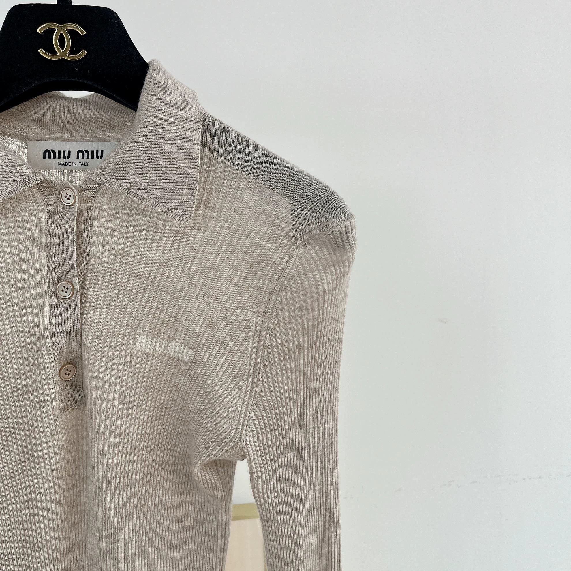 Miu Miu MIUMIU knit Polo neck top 1693 Size XS / US 0-2 / IT 36-38 - 3 Thumbnail