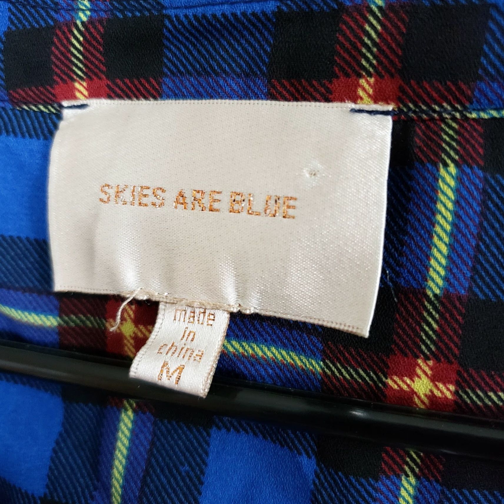 Vintage Skies Are Blue Womens Popover Blouse Sz Medium Plaid Blue Red Tabbed Sleeves Long Sleeve Casual Shirt Blouse Adult M Regular Polyester Size M / US 6-8 / IT 42-44 - 5 Thumbnail