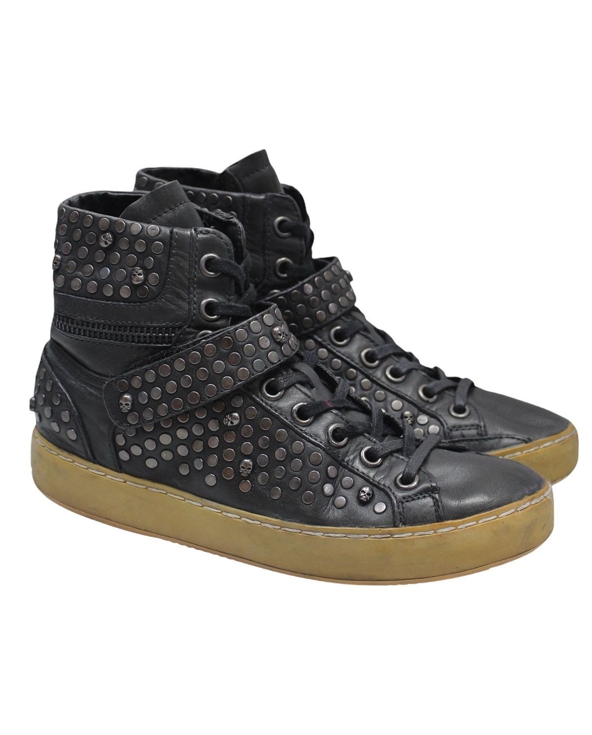 ASH 2015 ASH LIMITED SKULL & TACK STUDDED HIGH TOP SNEAKERS Size US 7 / EU 40 - 3 Thumbnail