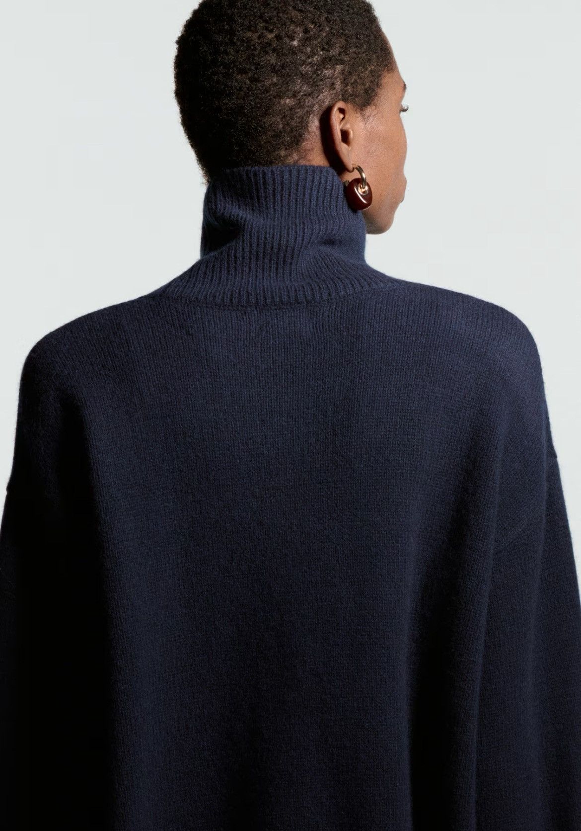 H&M H&M cashmere Blend Turtleneck Sweater Navy Size L / US 10 / IT 46 - 4 Thumbnail