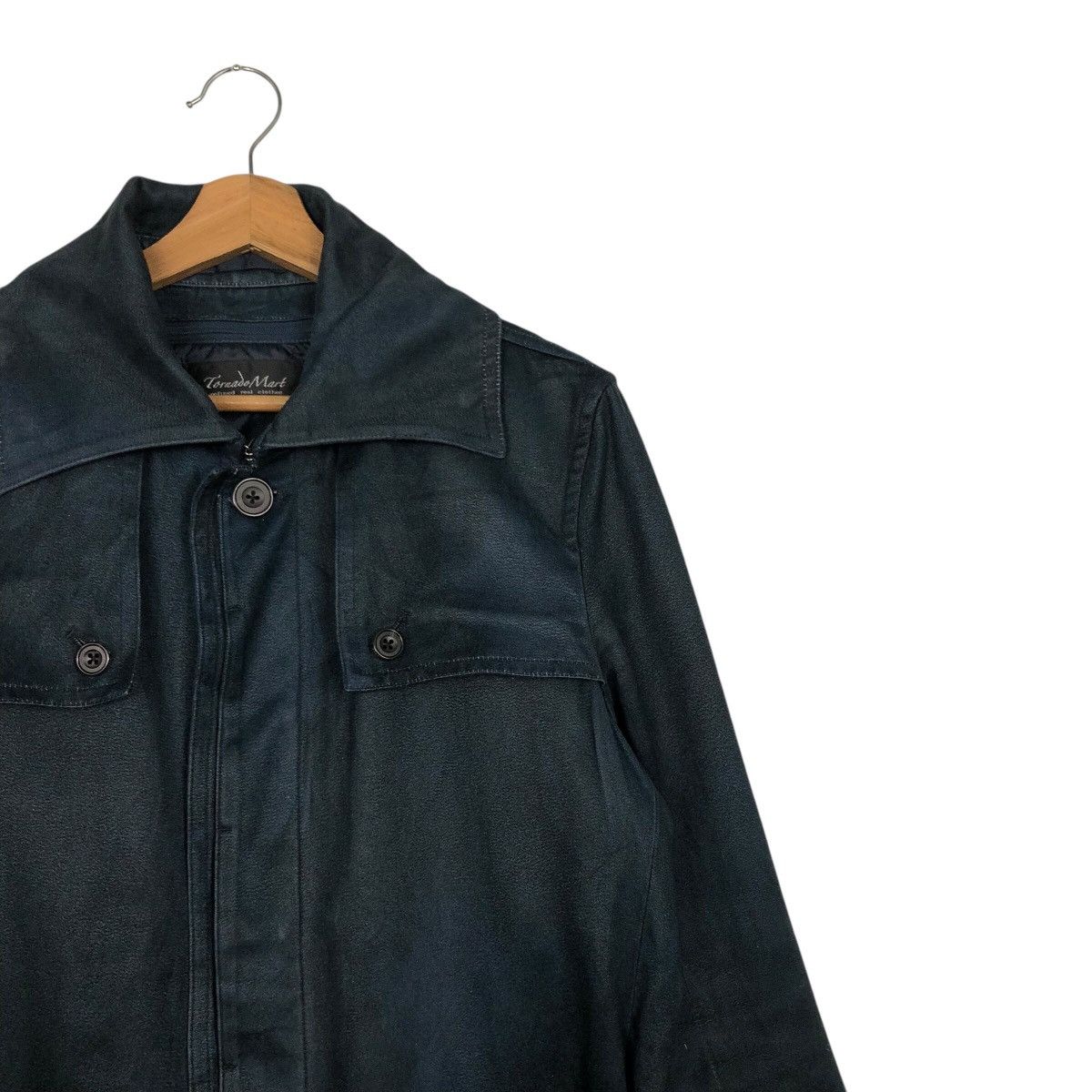 Japanese Brand Tornado Mart Archive Black Denim Trench Coat w/ Belt Size US L / EU 52-54 / 3 - 7 Thumbnail