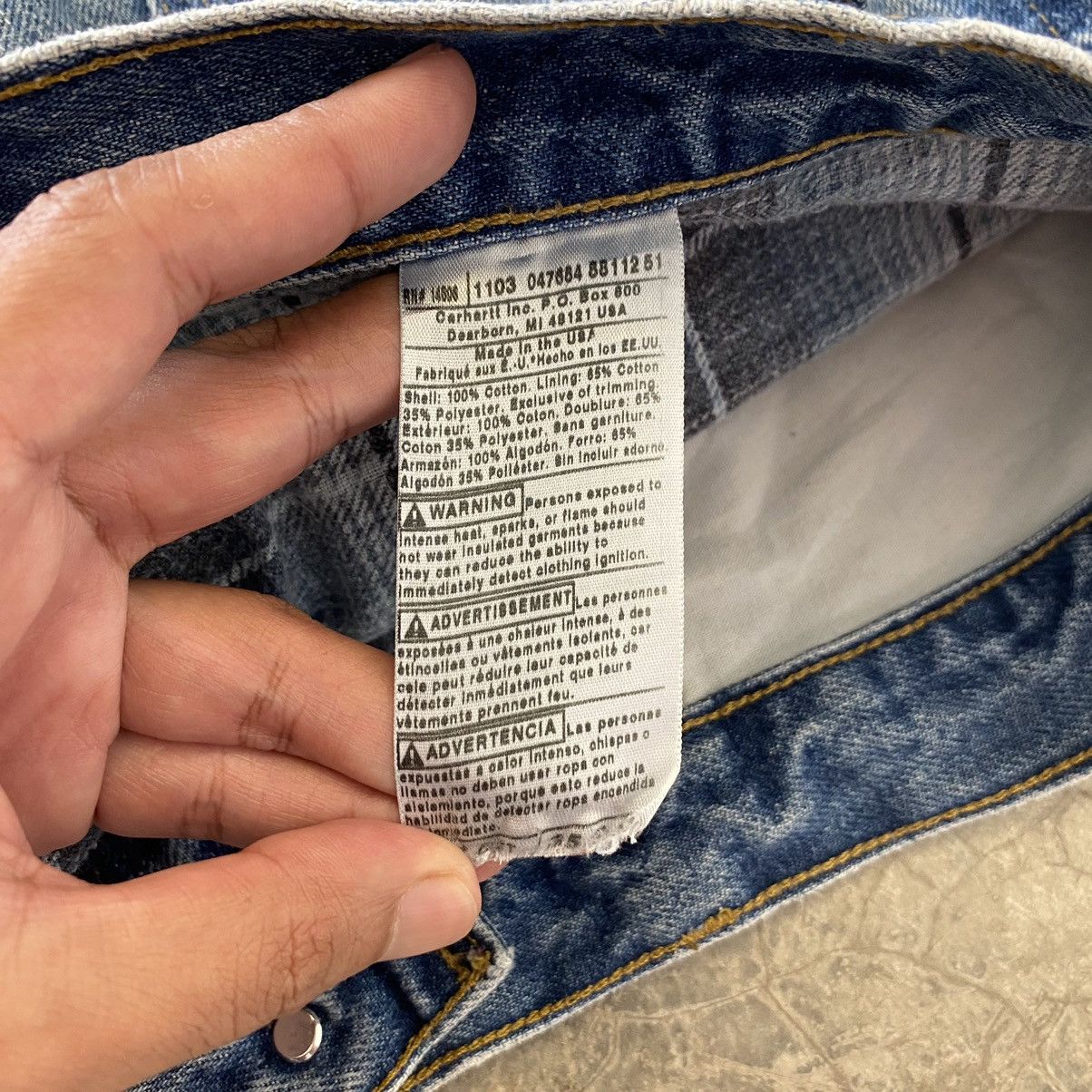 Carhartt VTG Carhartt Blanket Lined Relaxed Fit Blue Jeans Size US 35 - 21 Thumbnail