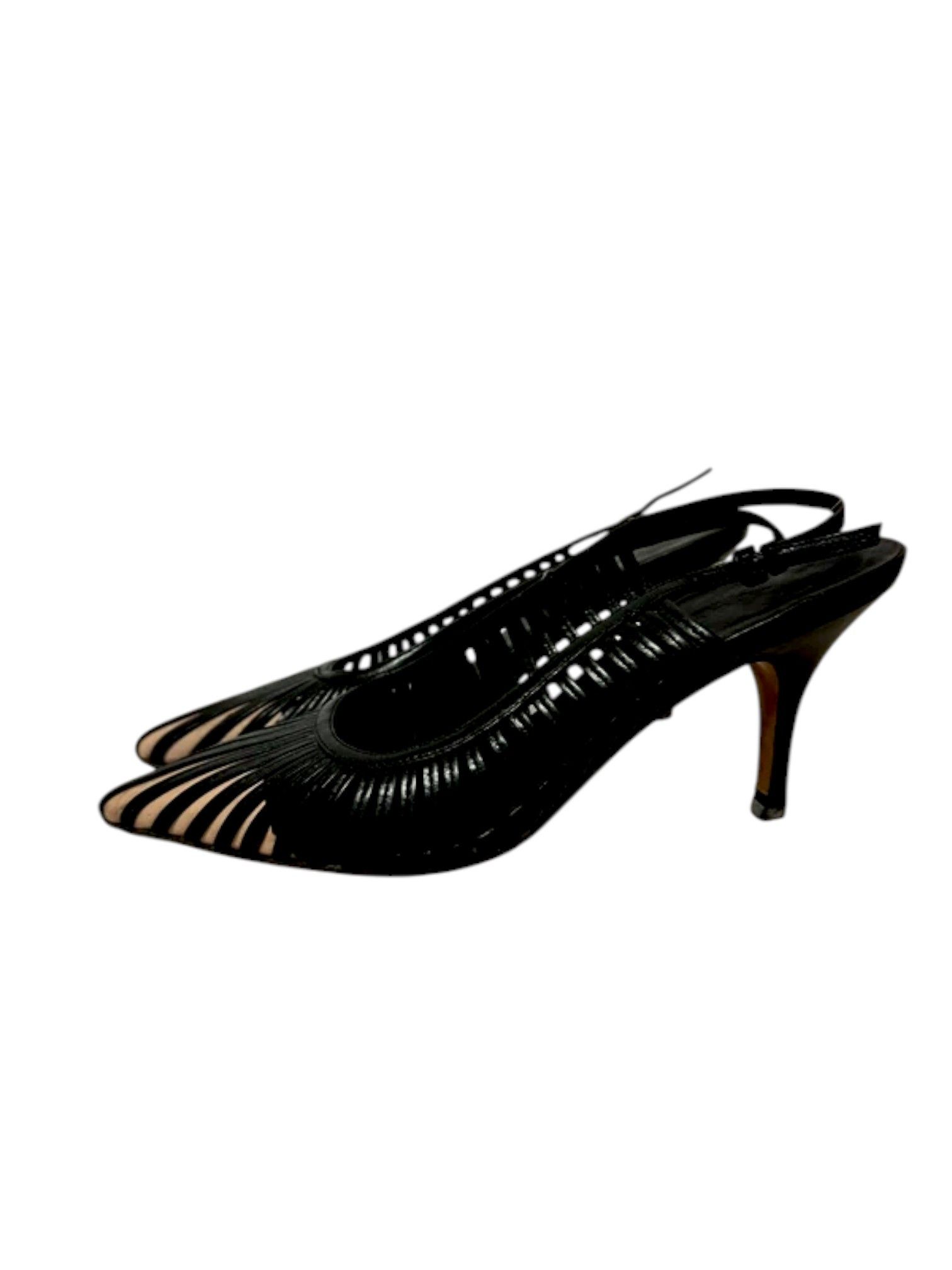 Gucci Gucci Cutout Leather Slingback Heels, c. Early 2000s Size US 5.5 / IT 35.5 - 4 Thumbnail