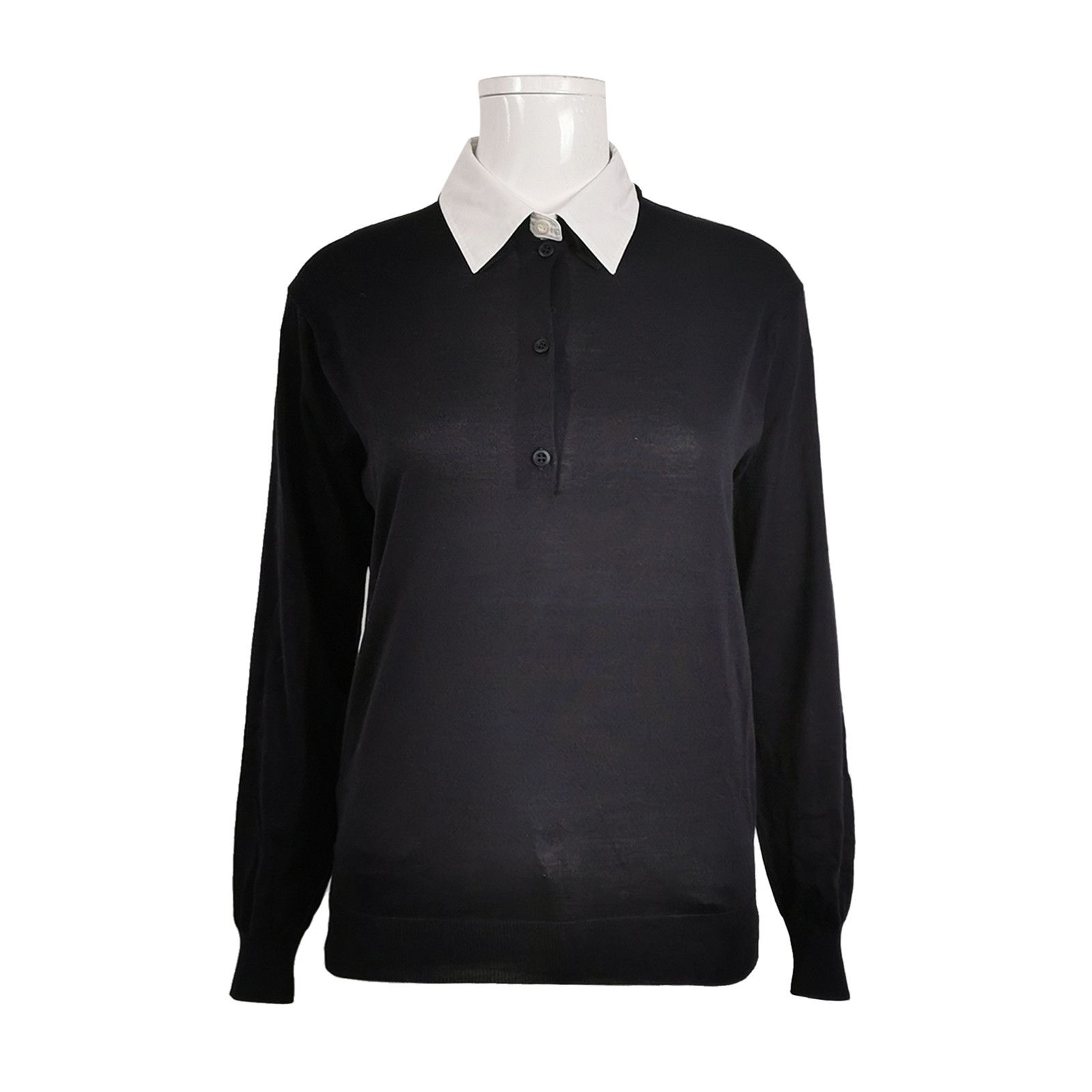 Prada Prada Silk Cotton Contrast Collar Sweater Size 38 Size XS / US 0-2 / IT 36-38 - 1 Thumbnail
