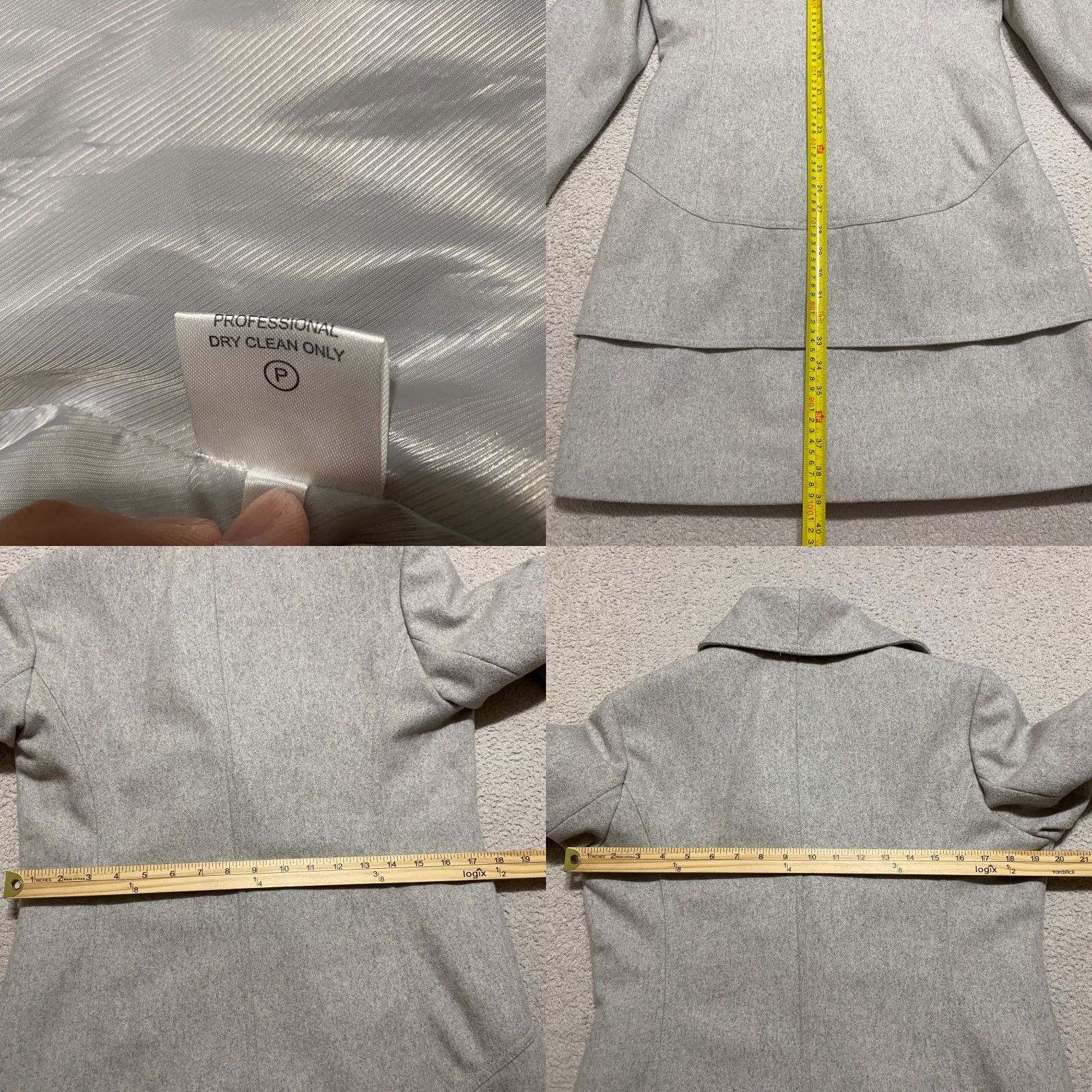 Calvin Klein Calvin Klein Womens sz 10 Coat Gray Wool Blend Double Breasted Button Up Size L / US 10 / IT 46 - 8 Thumbnail