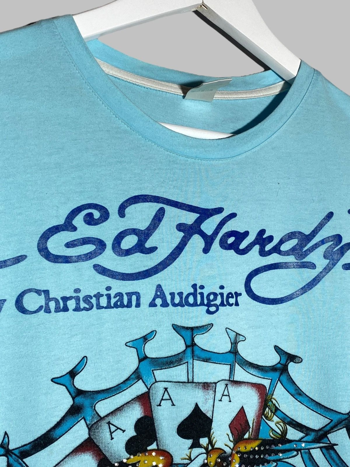 Ed Hardy 🔥 Y2K ED HARDY RHINESTONE TEE TATTOO STYLE ROCKSTAR VIBES Size US M / EU 48-50 / 2 - 7 Thumbnail