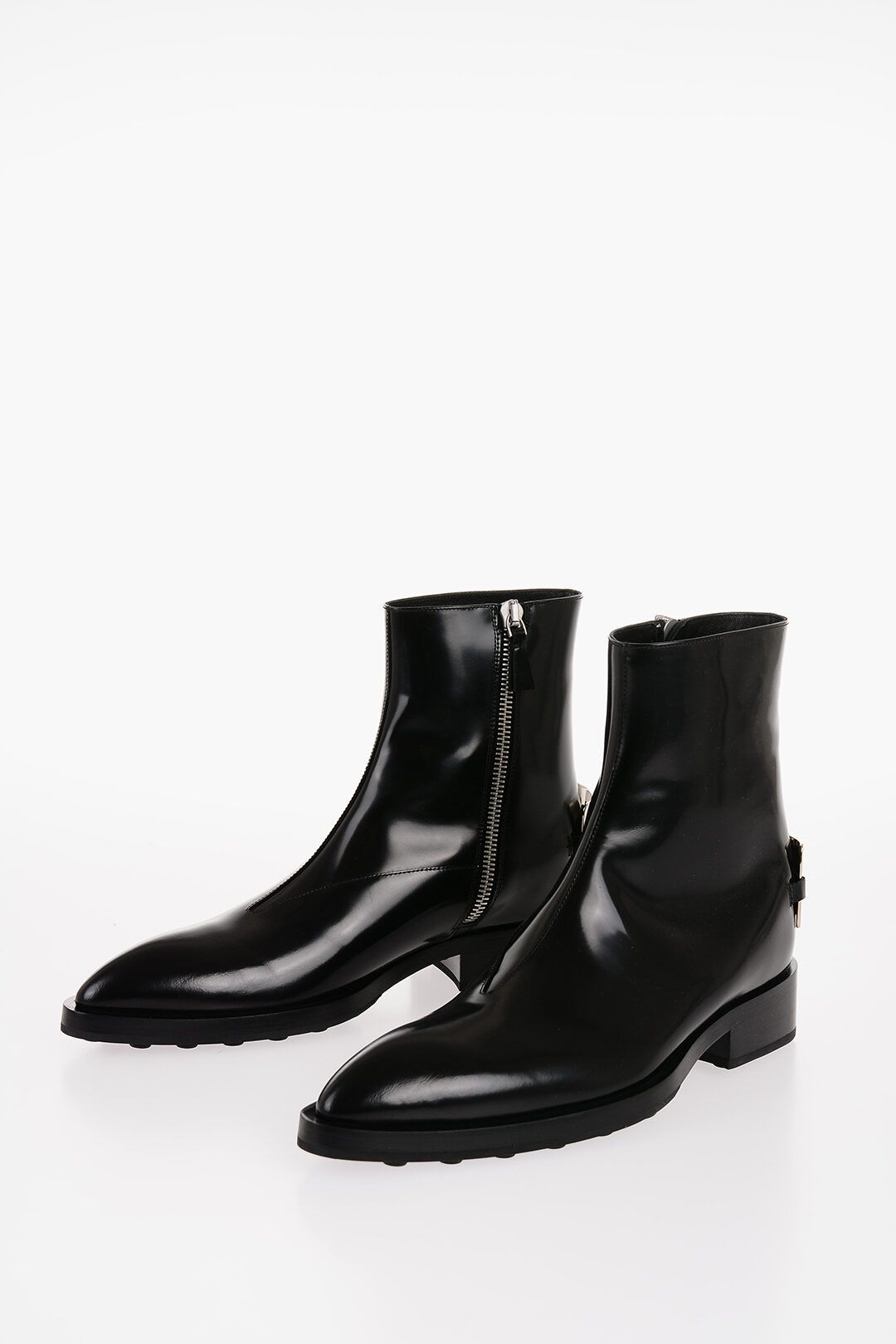 Jil Sander og1mm0625 Brushed Leather Angkor Booties in Black Size US 10 / EU 43 - 2 Thumbnail