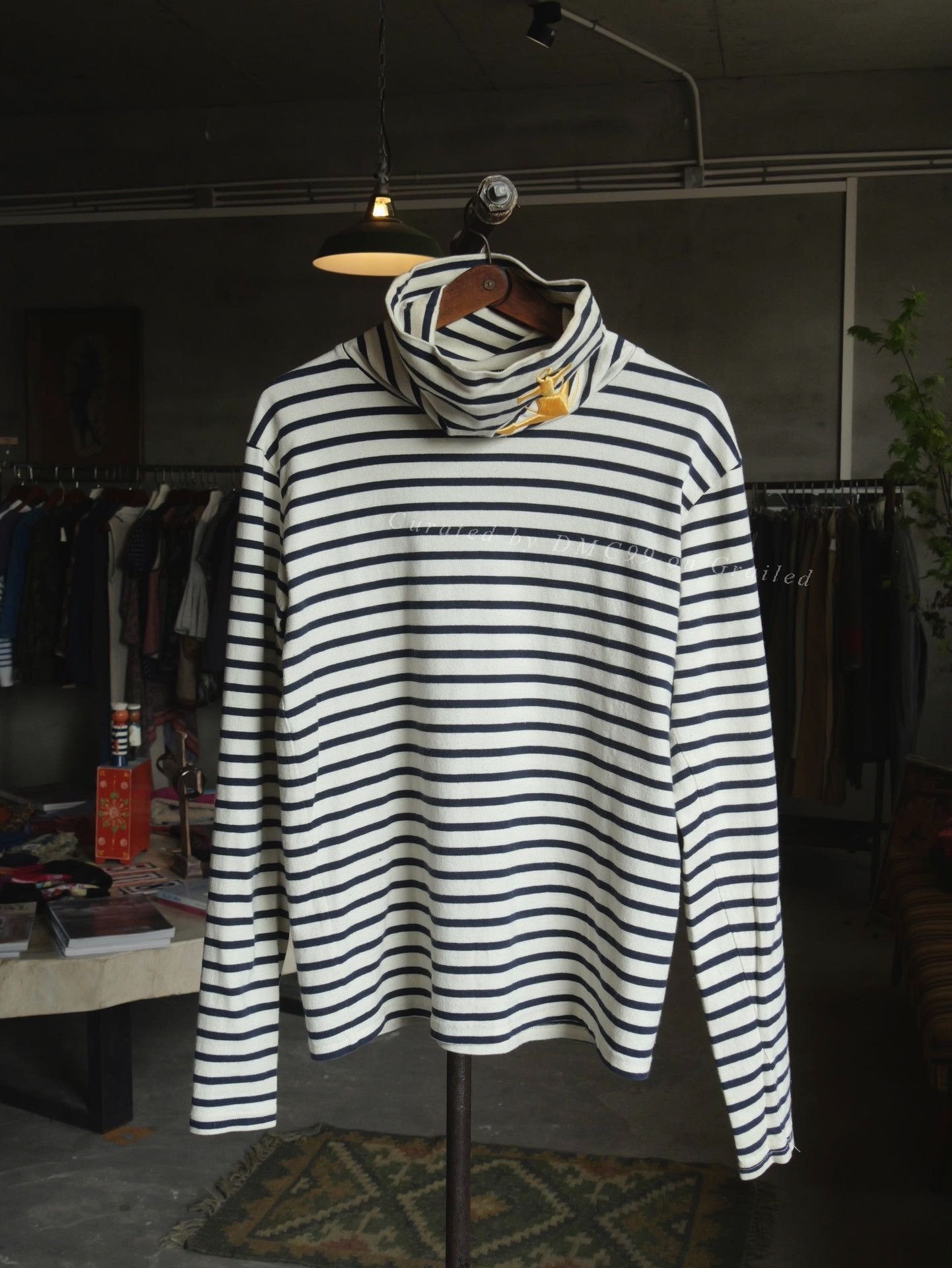 Kapital Kapital Blue White Stripe Turtleneck Anchor Size US L / EU 52-54 / 3 - 1 Thumbnail